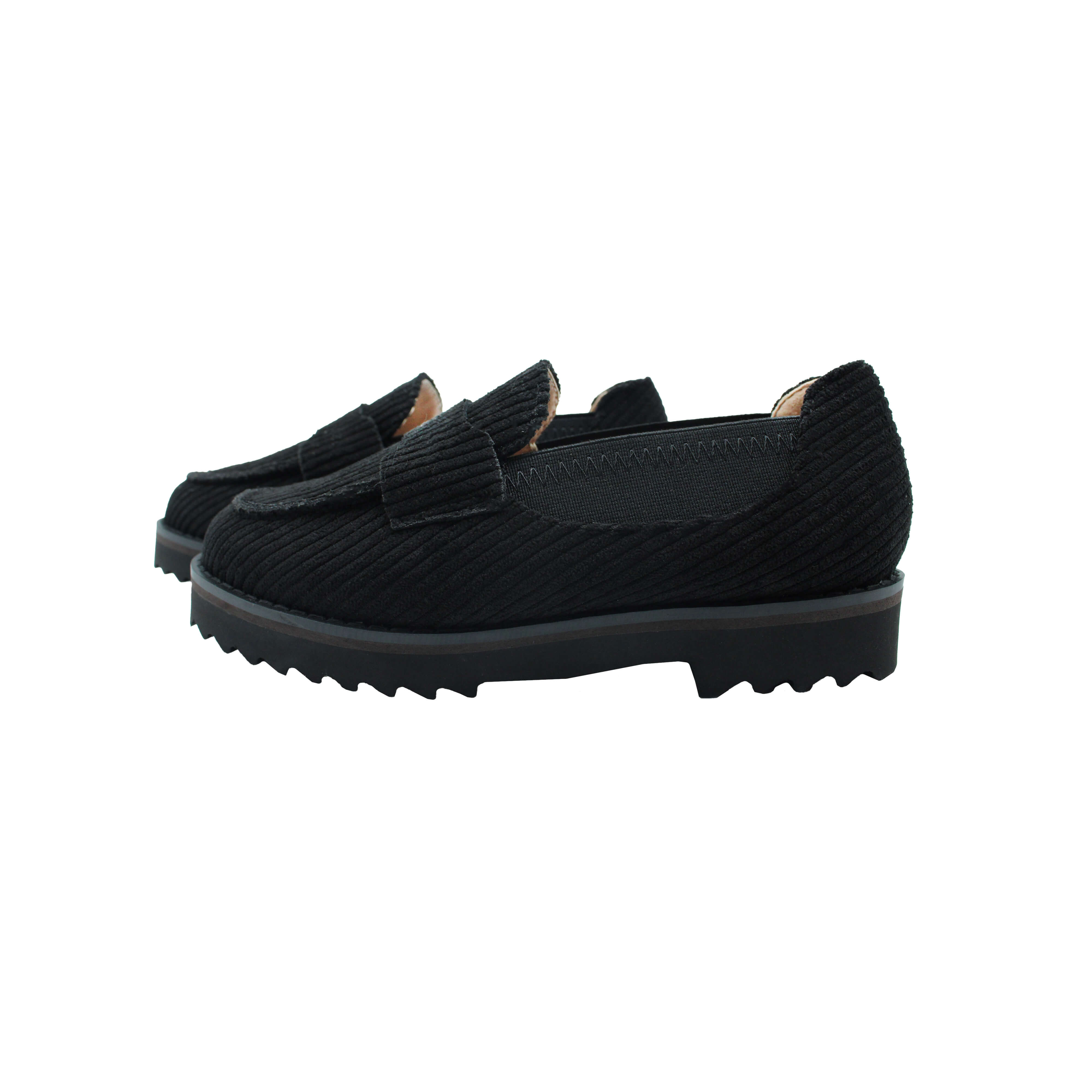 Comfort Loafer, Black Corduroy Fabric