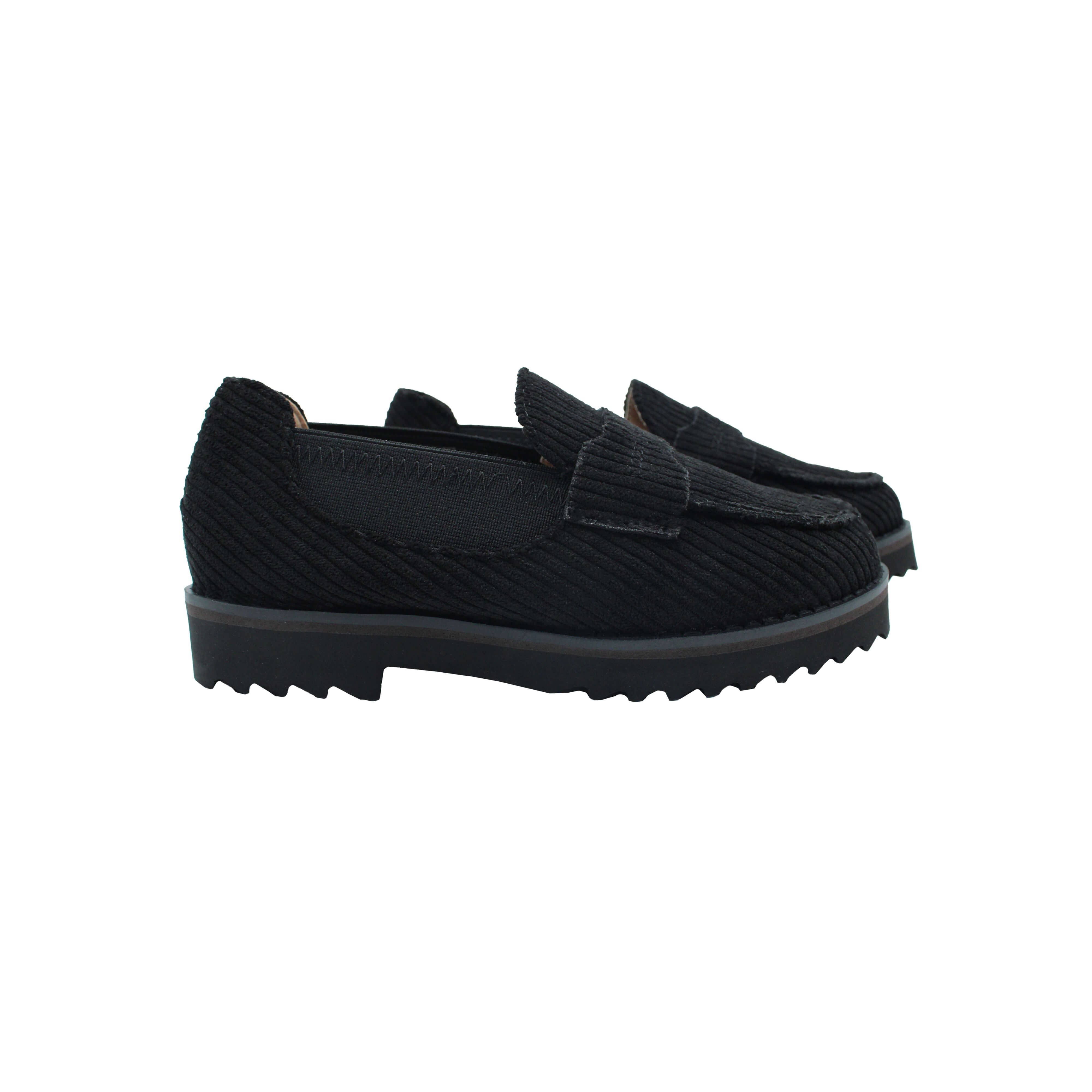 Comfort Loafer, Black Corduroy Fabric