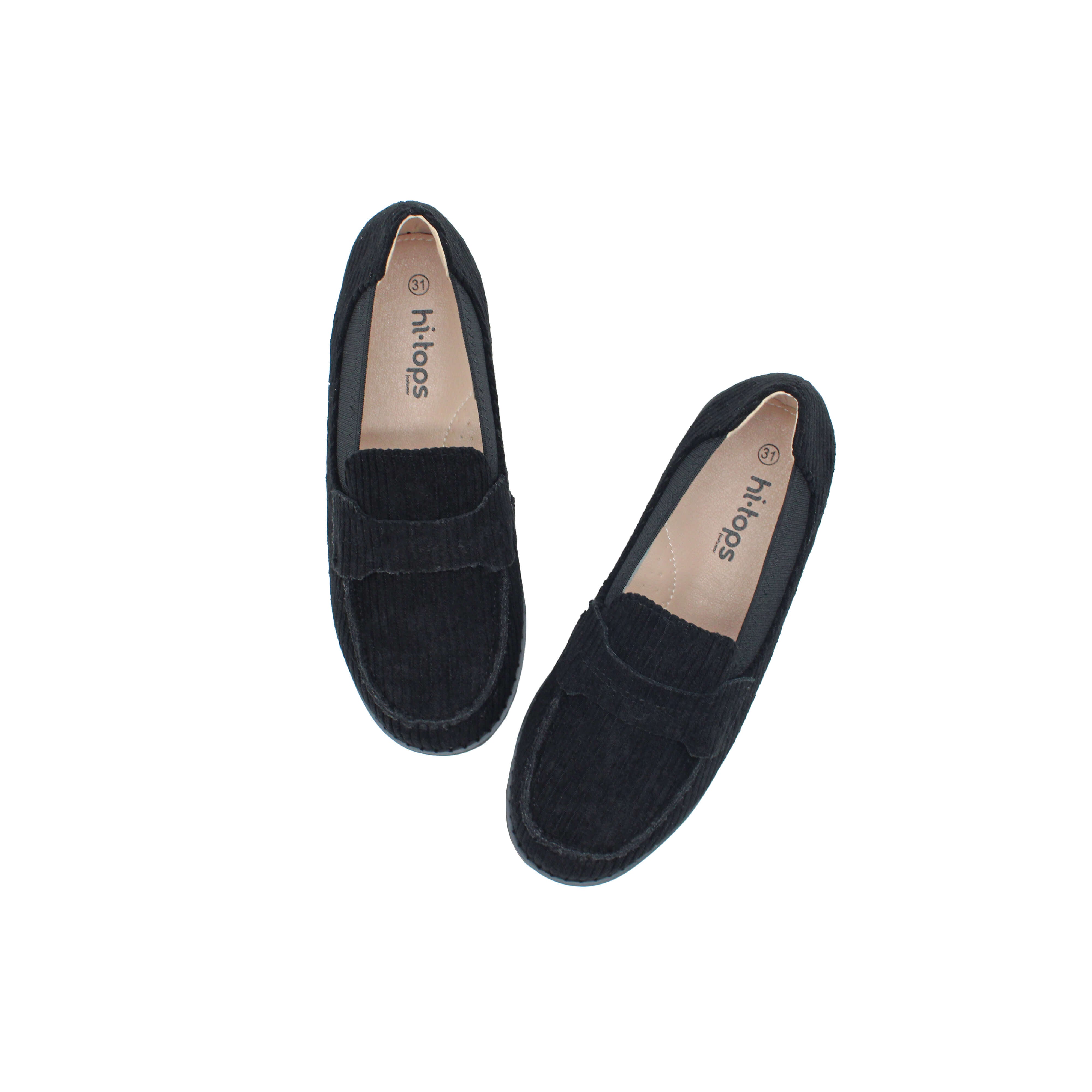 Comfort Loafer, Black Corduroy Fabric
