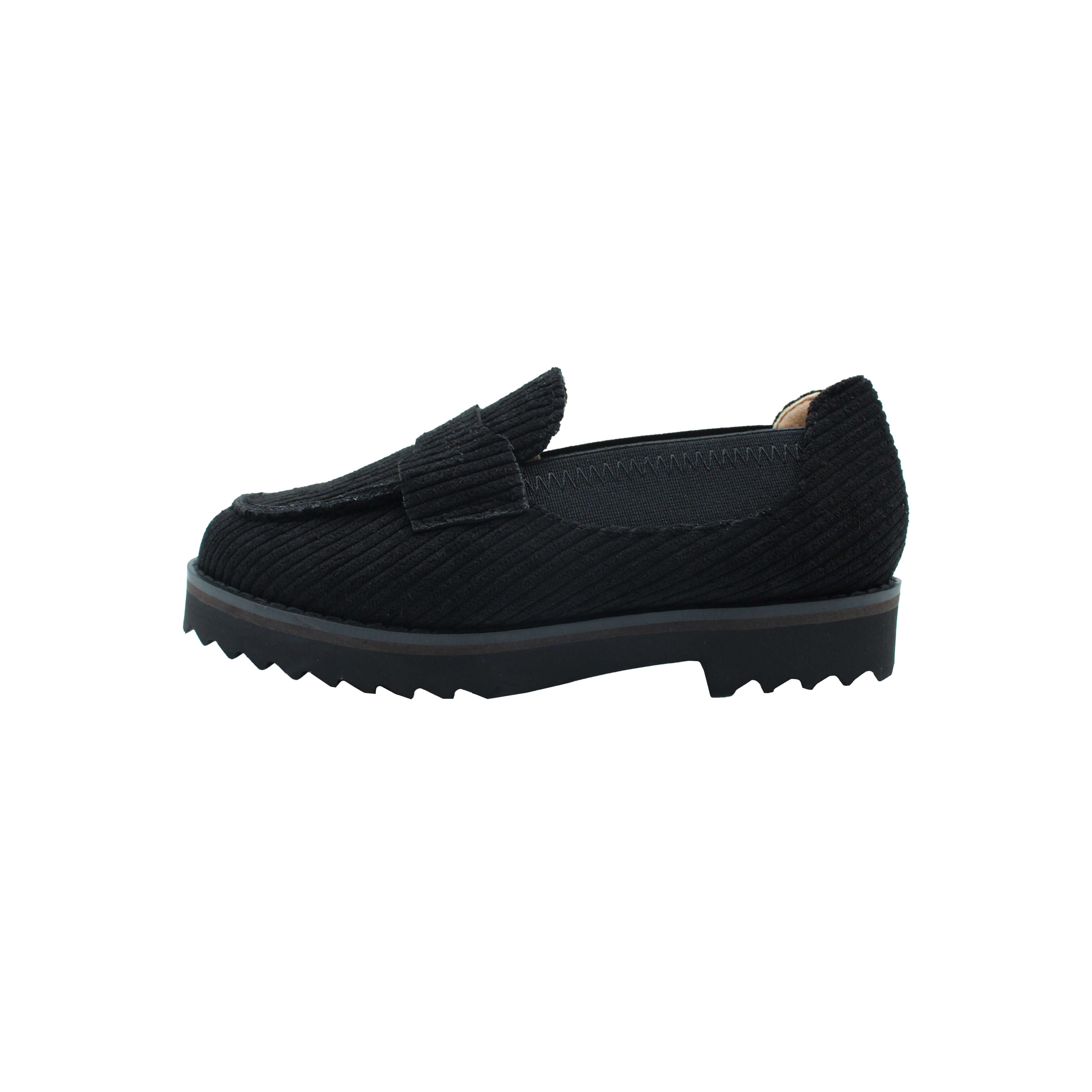 Comfort Loafer, Black Corduroy Fabric