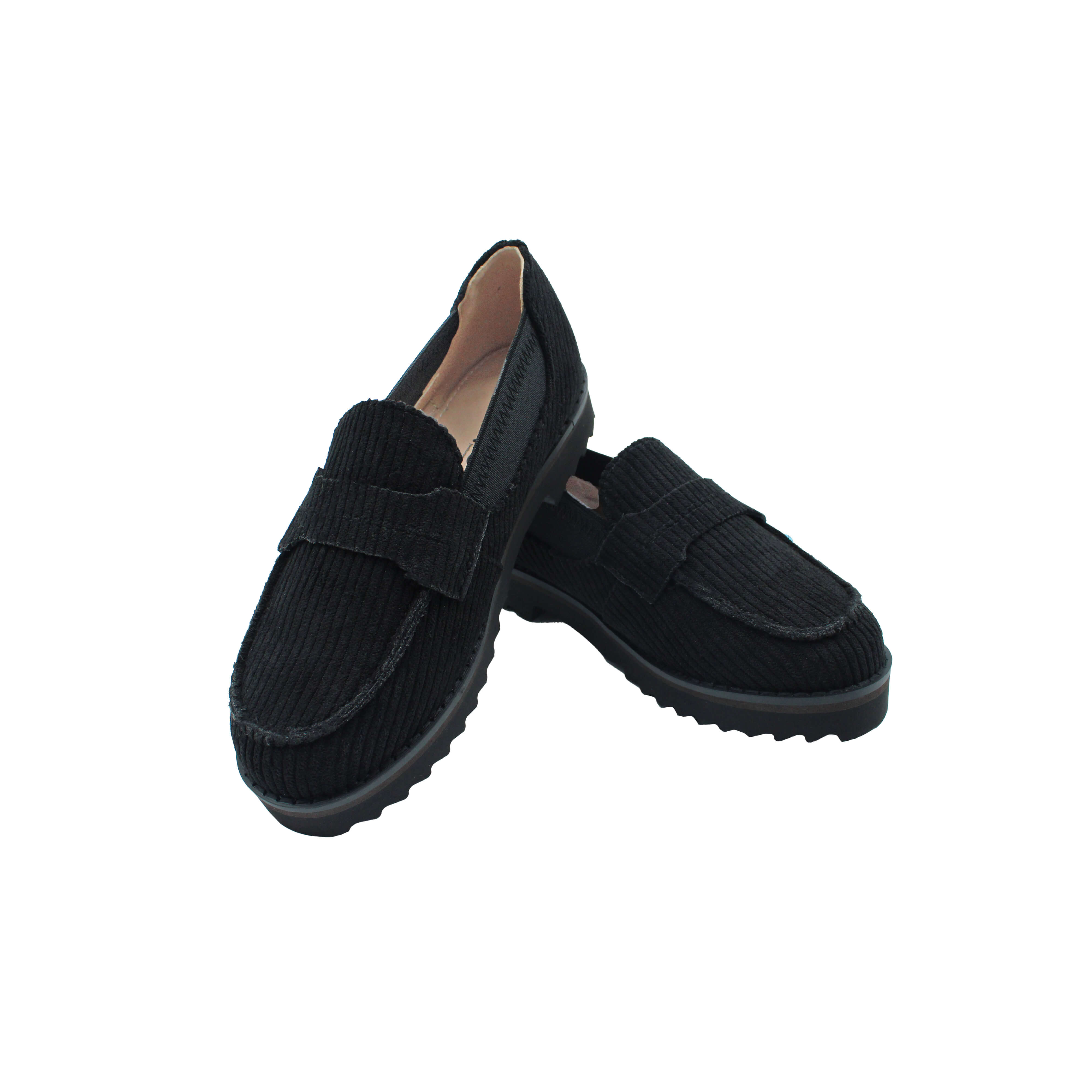 Comfort Loafer, Black Corduroy Fabric