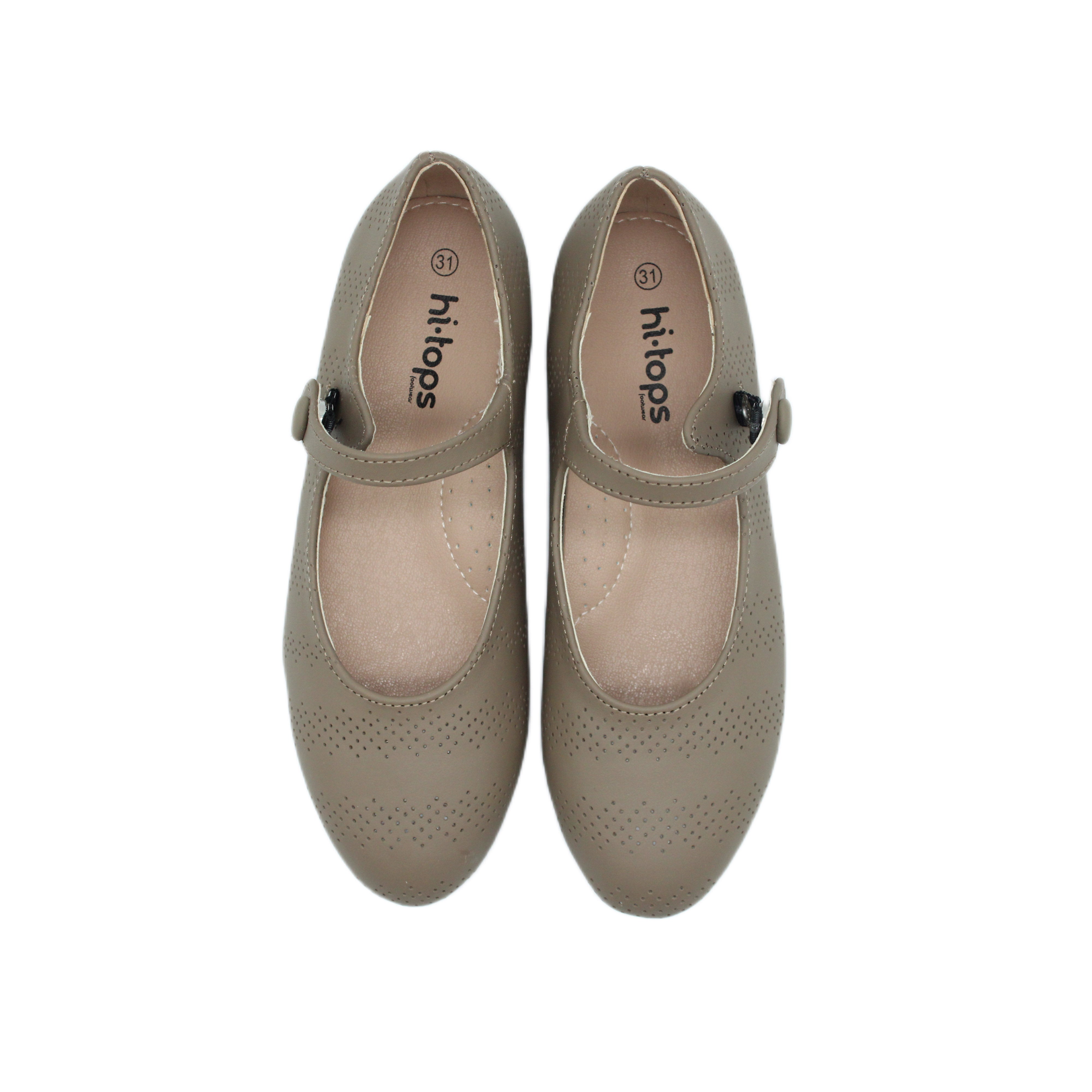 Ballet Snaps, Taupe Leather