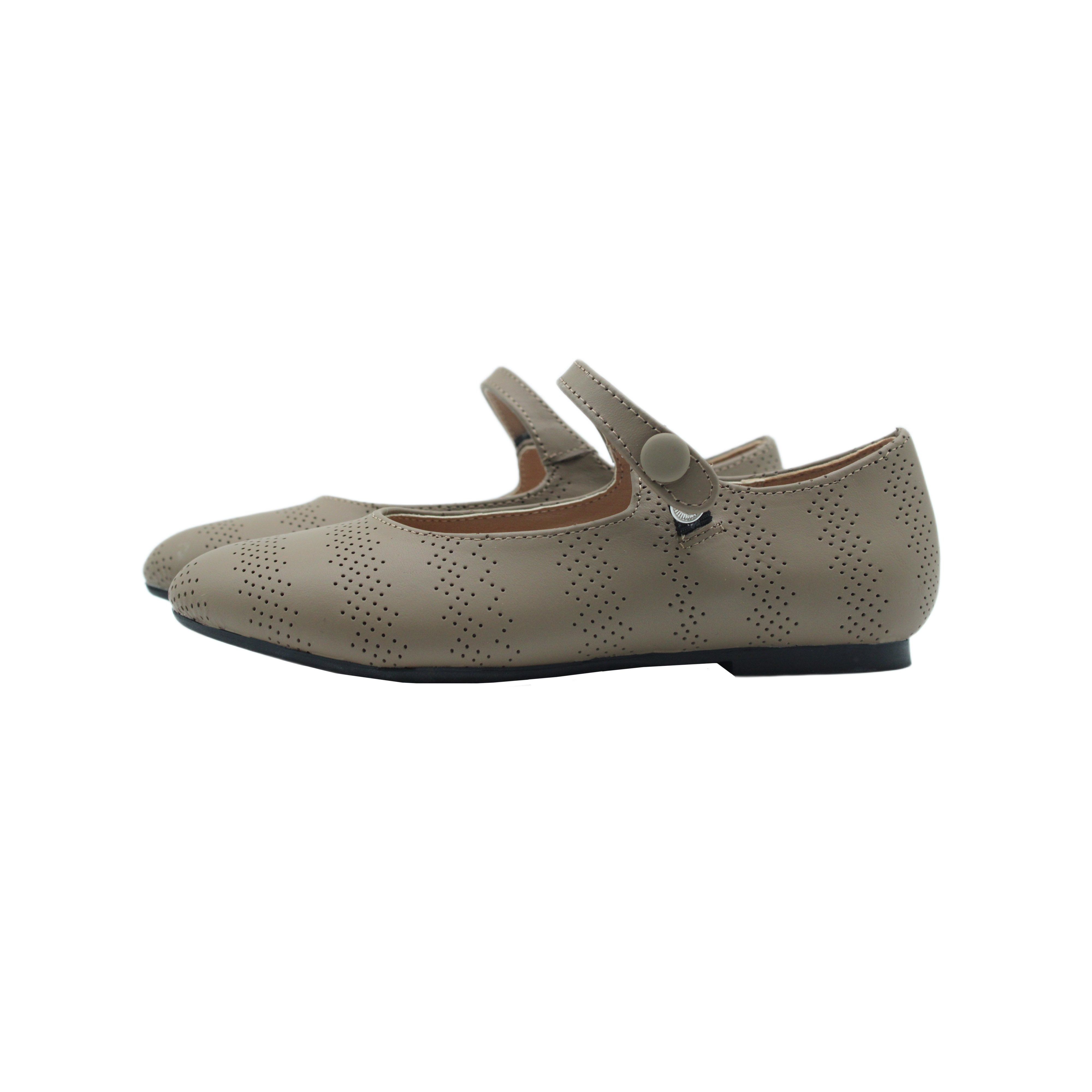 Ballet Snaps, Taupe Leather