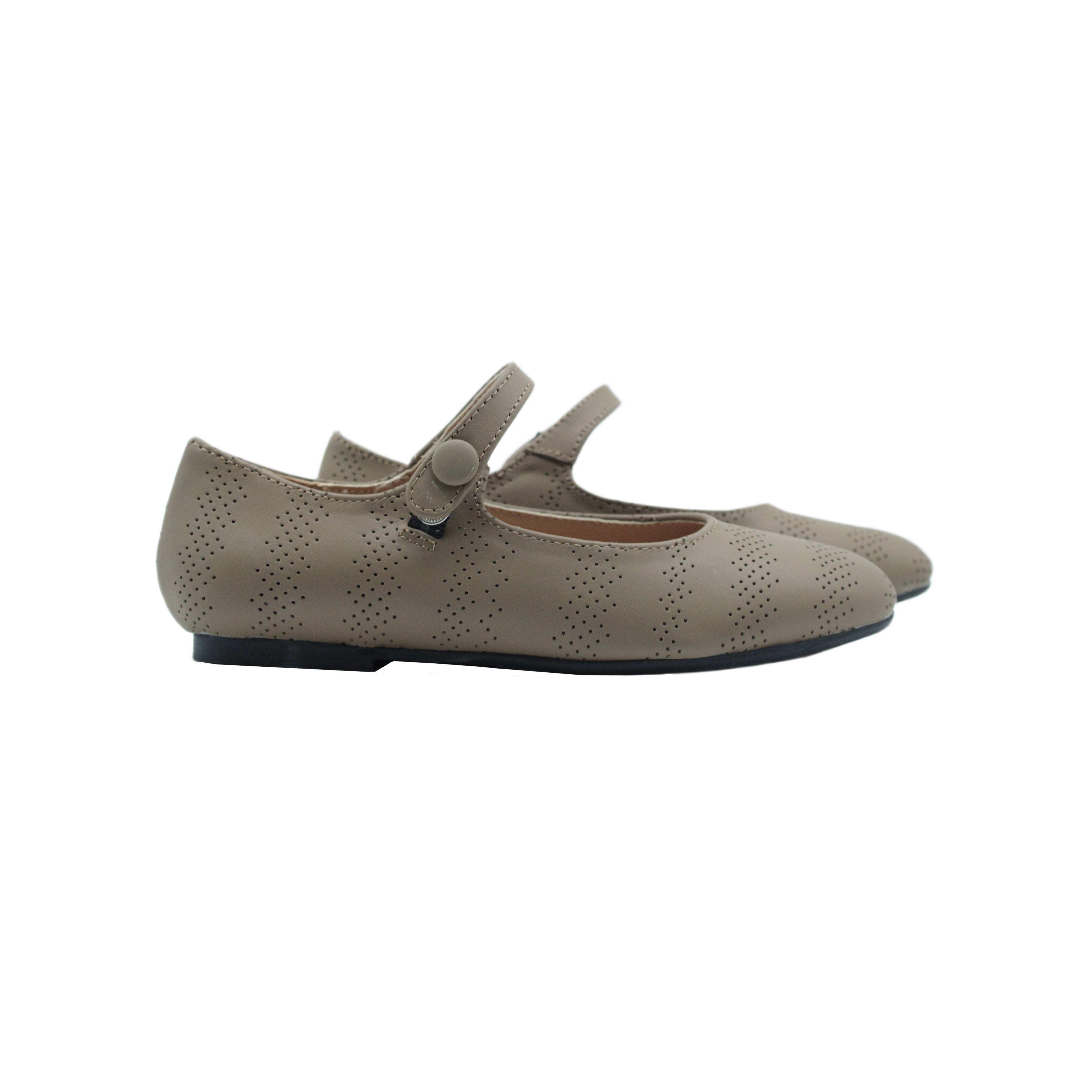 Ballet Snaps, Taupe Leather