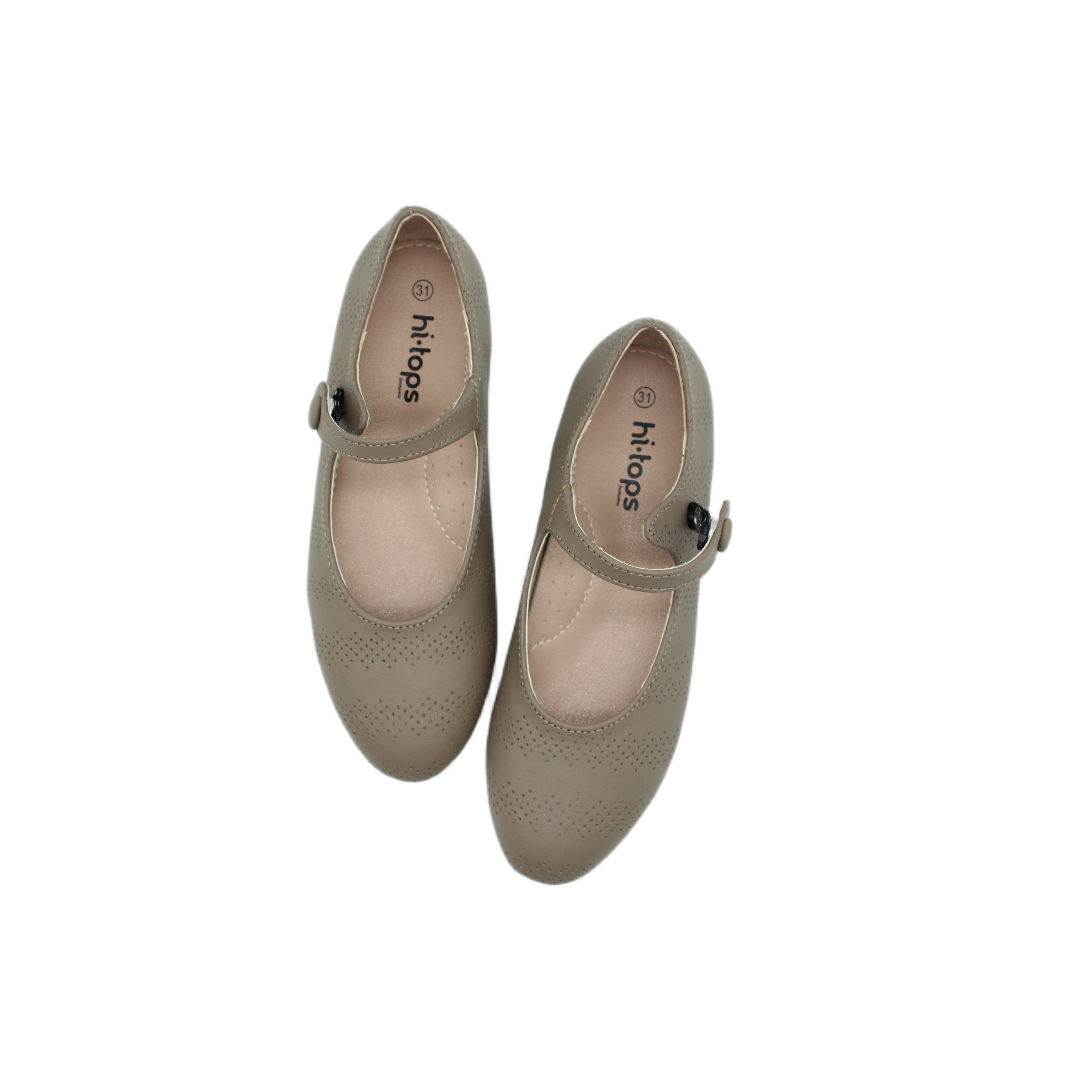 Ballet Snaps, Taupe Leather