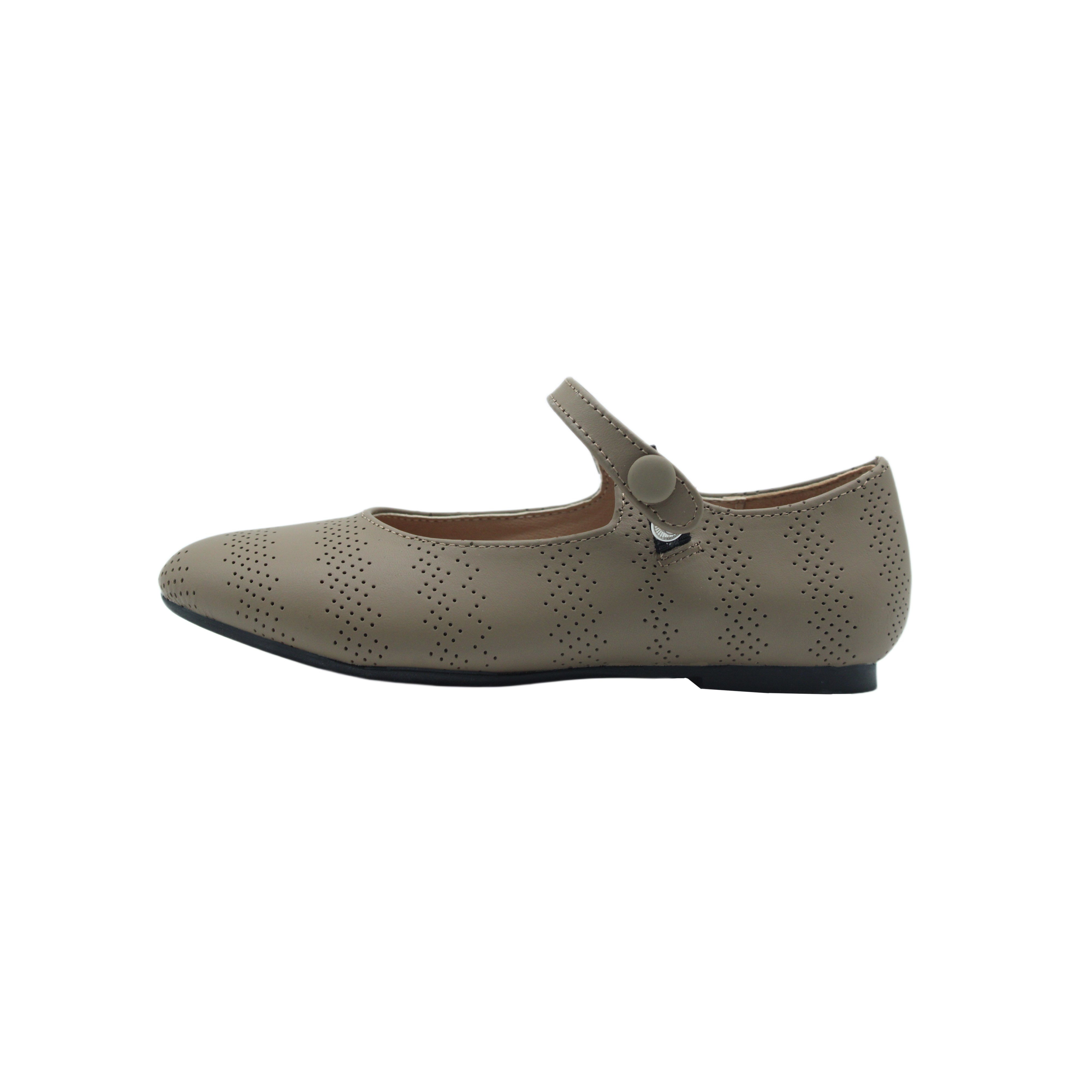 Ballet Snaps, Taupe Leather