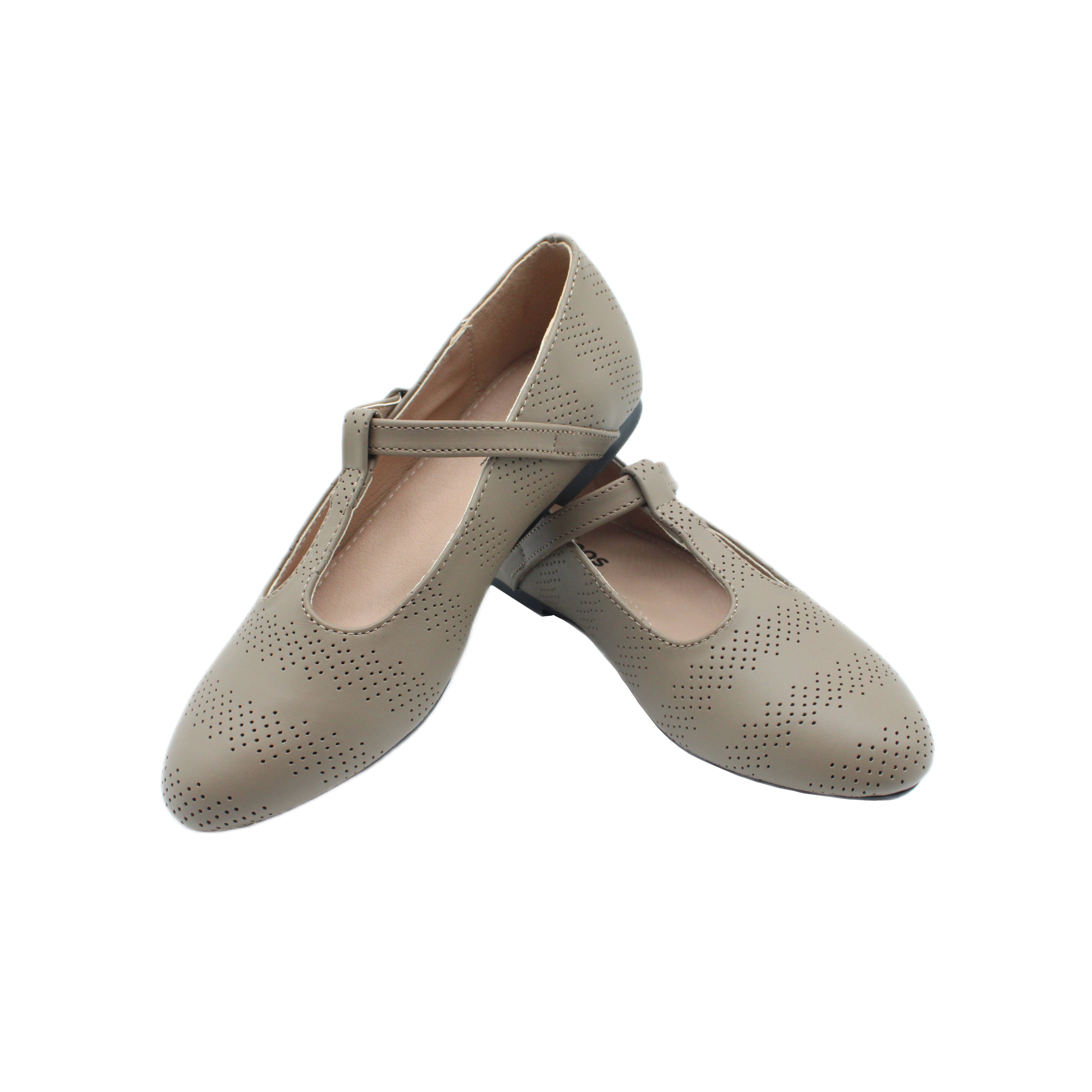 Speckled T-Straps, Marron Corduroy