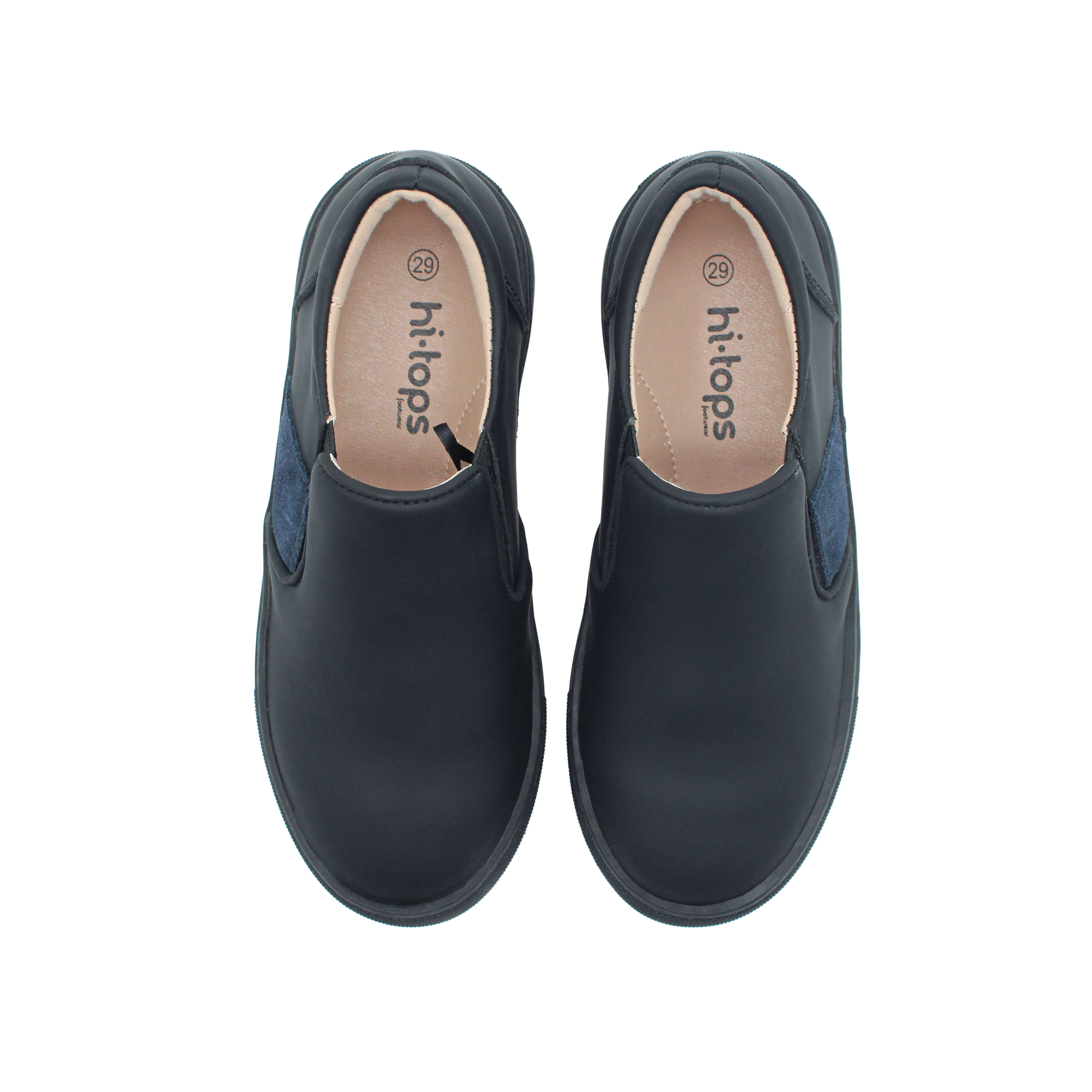 Sleek Slip-ins, Black Gum/Navy Suede