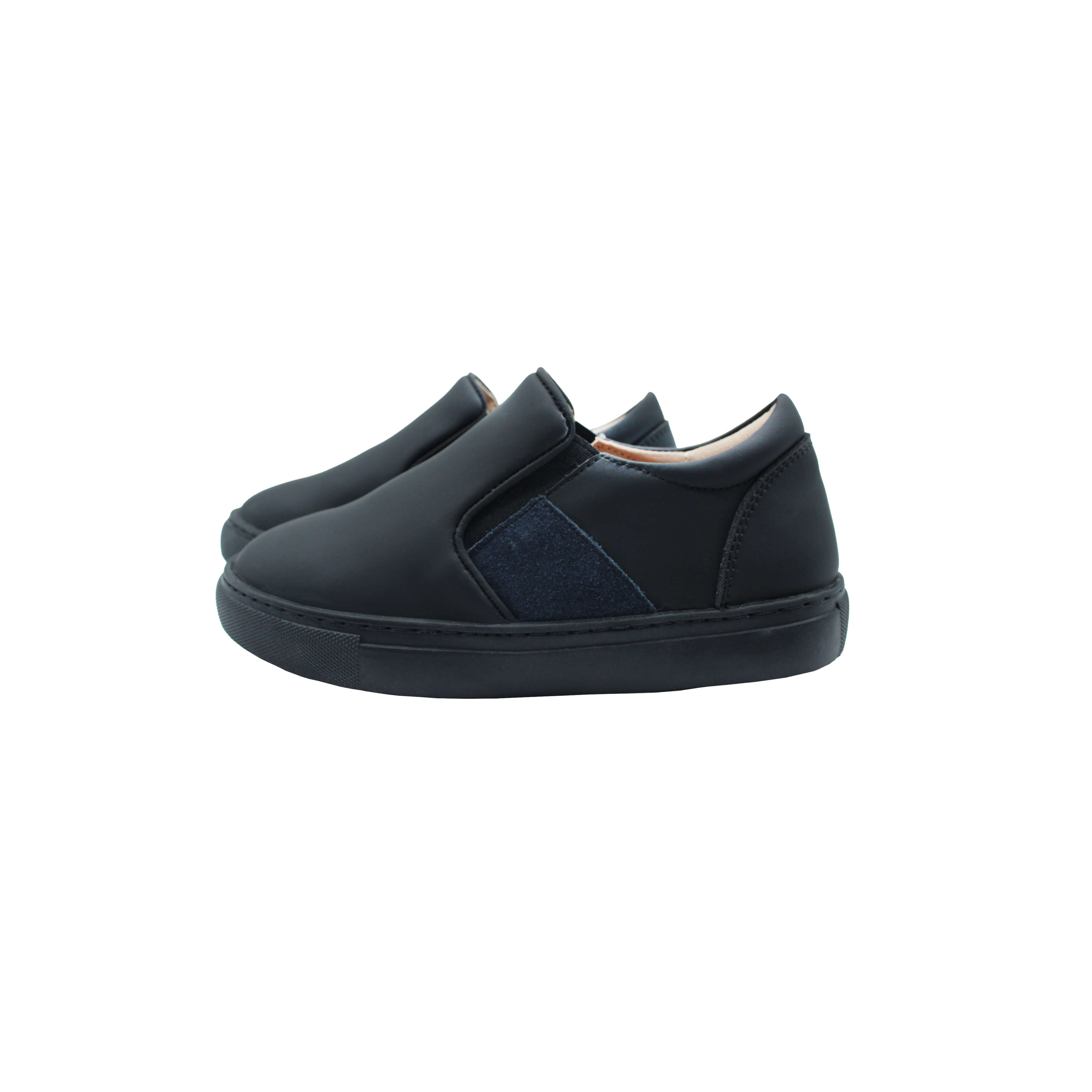 Sleek Slip-ins, Black Gum/Navy Suede
