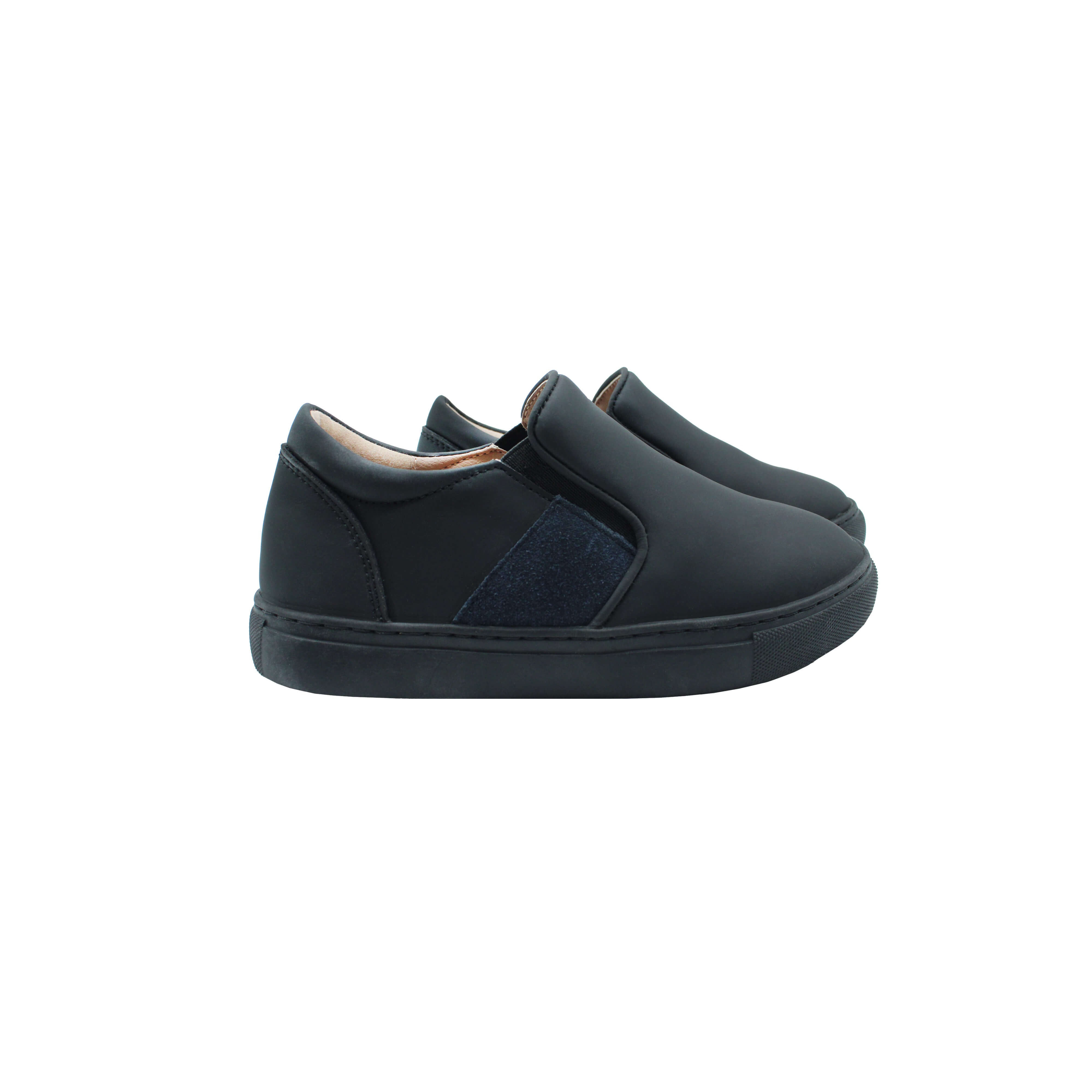 Sleek Slip-ins, Black Gum/Navy Suede