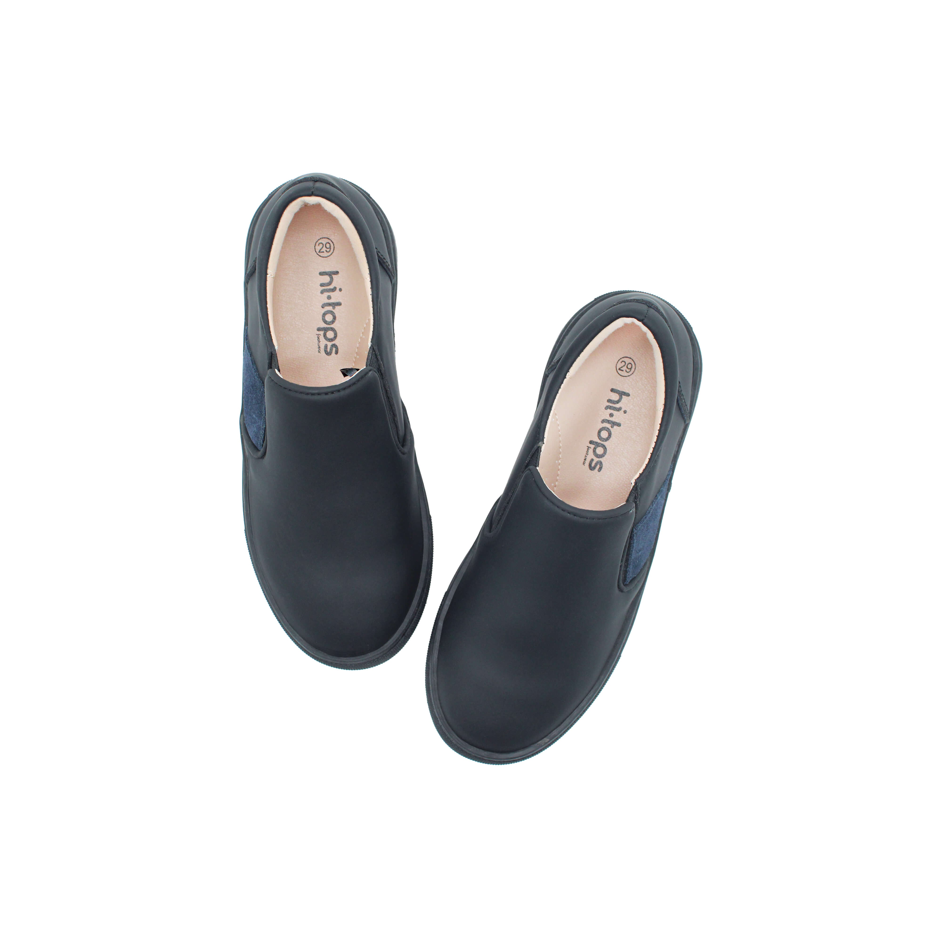 Sleek Slip-ins, Black Gum/Navy Suede