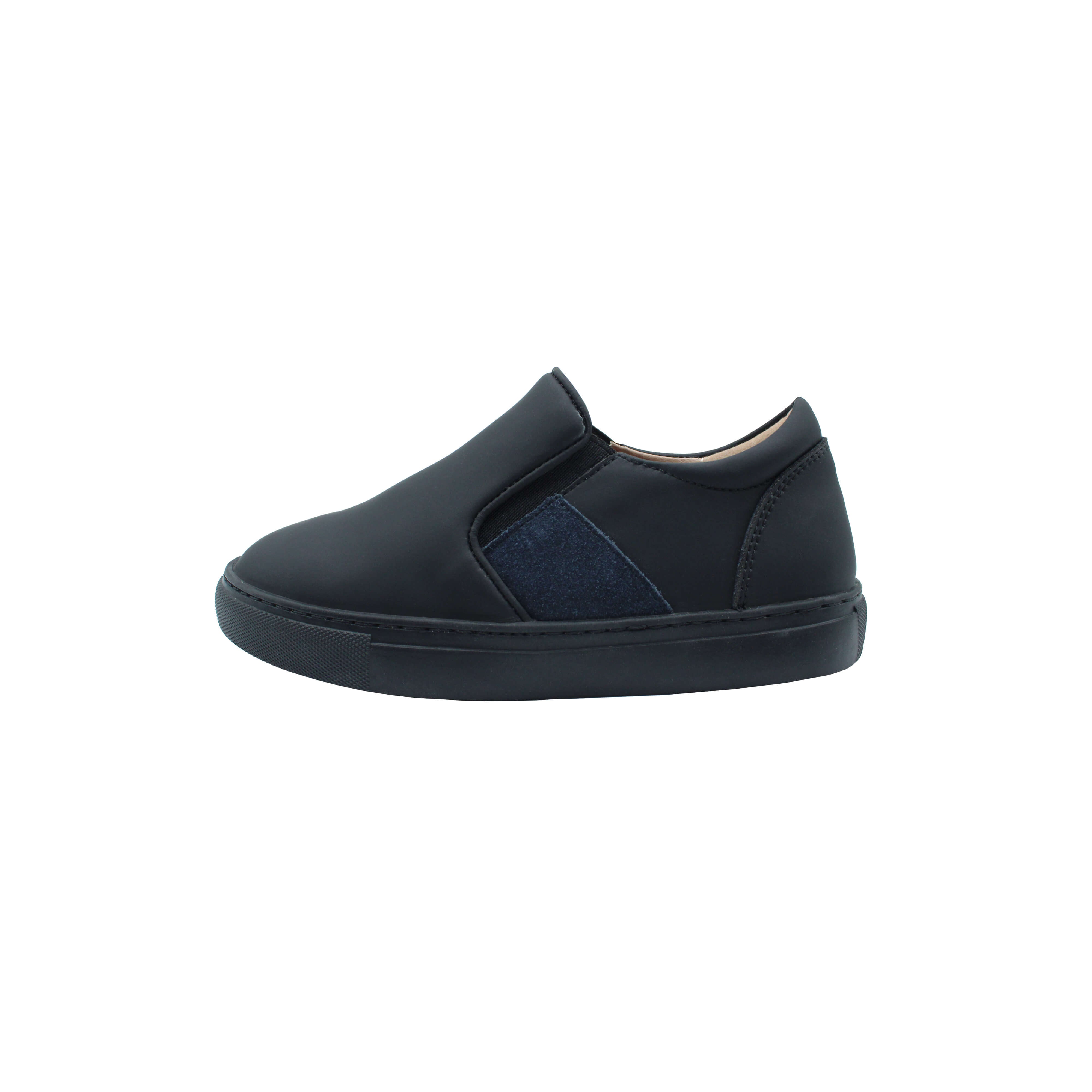 Sleek Slip-ins, Black Gum/Navy Suede