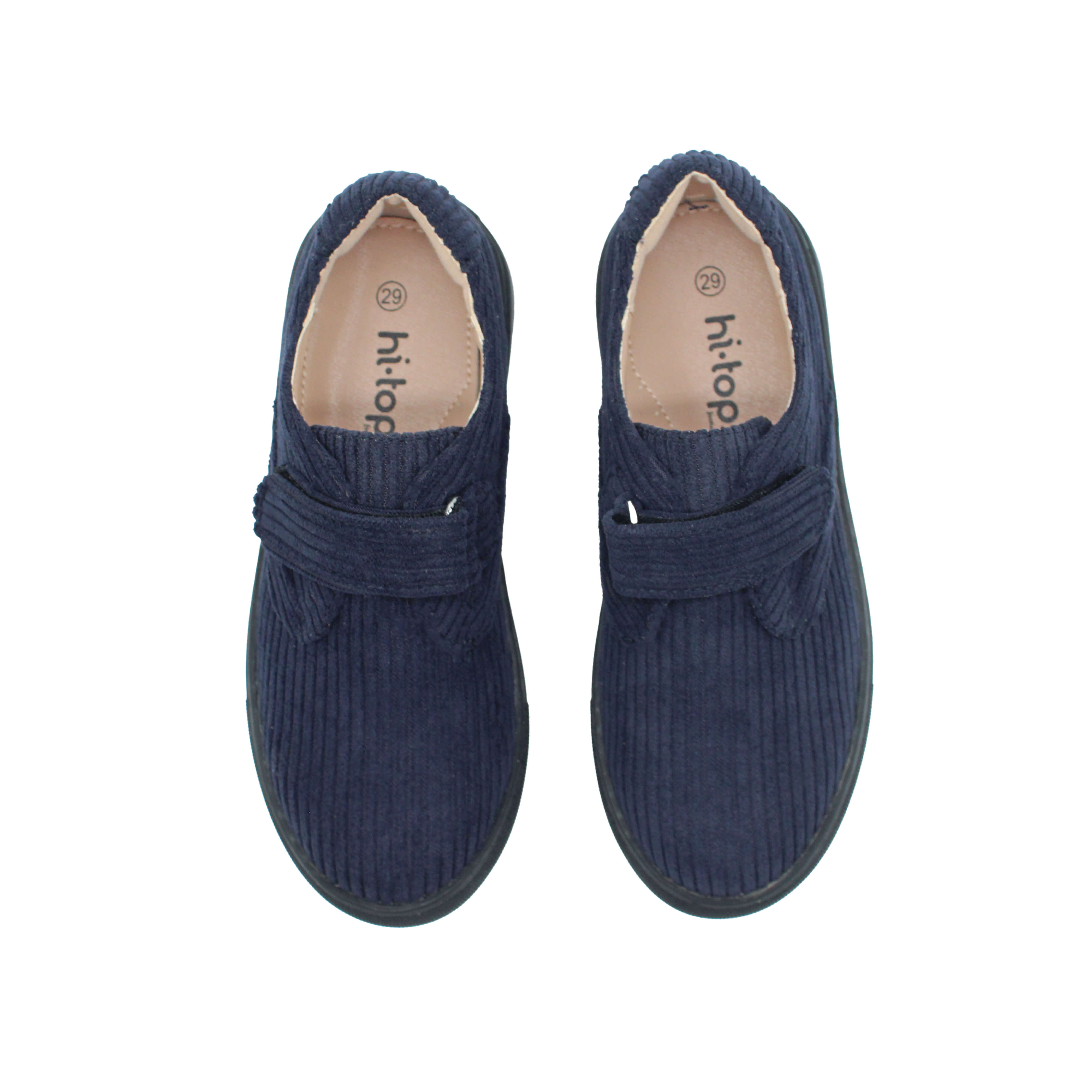Single Velcro, Navy Corduroy Fabric