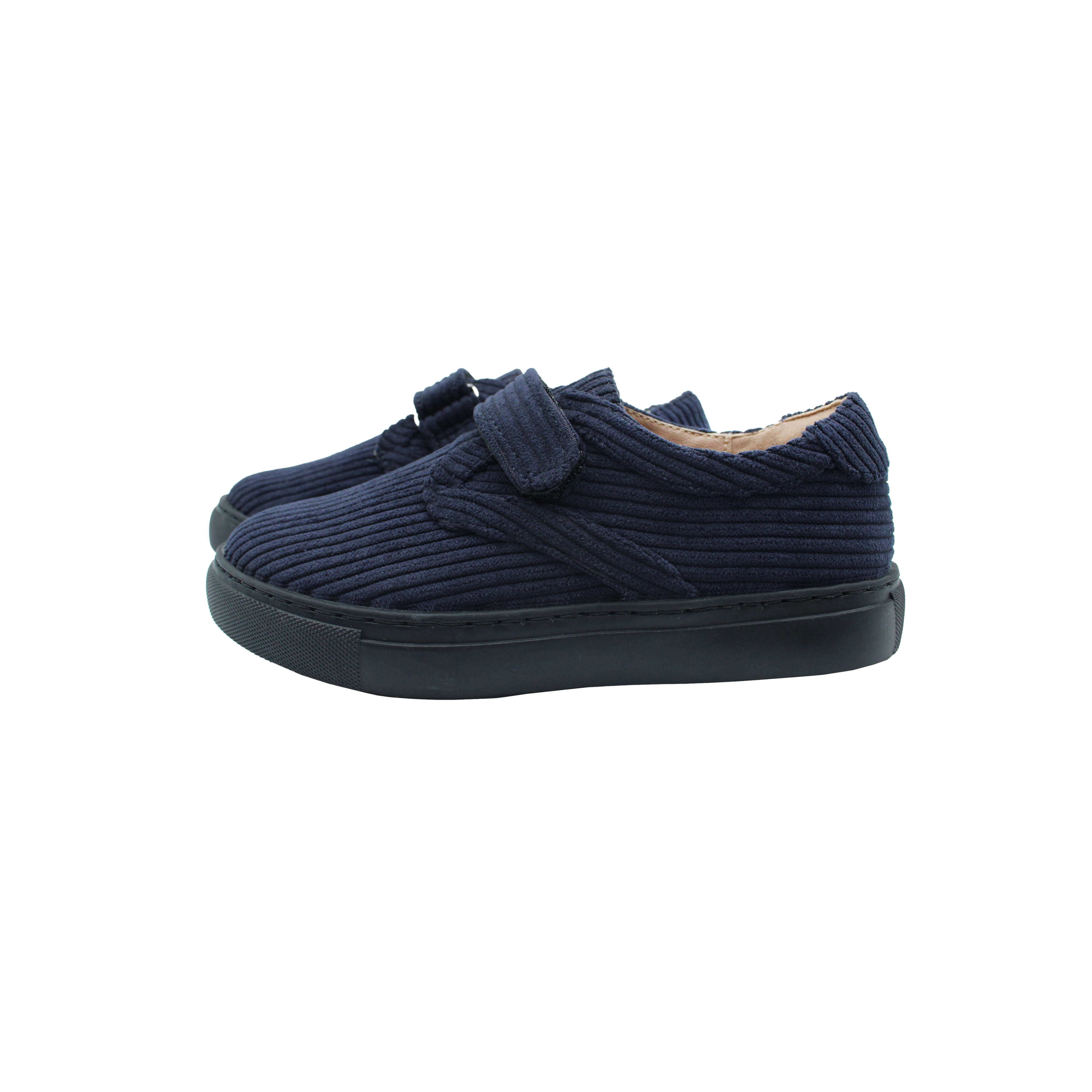 Single Velcro, Navy Corduroy Fabric