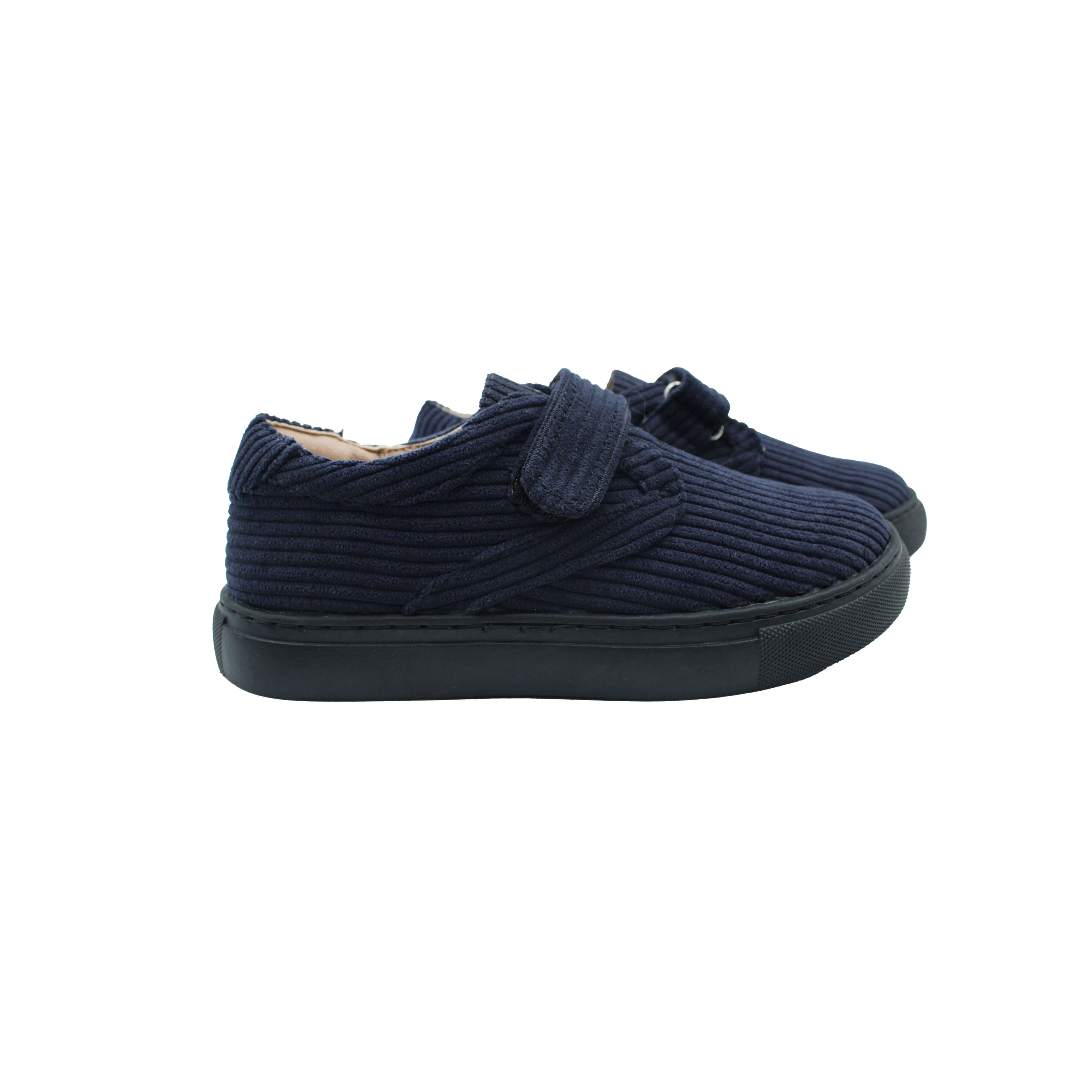 Single Velcro, Navy Corduroy Fabric