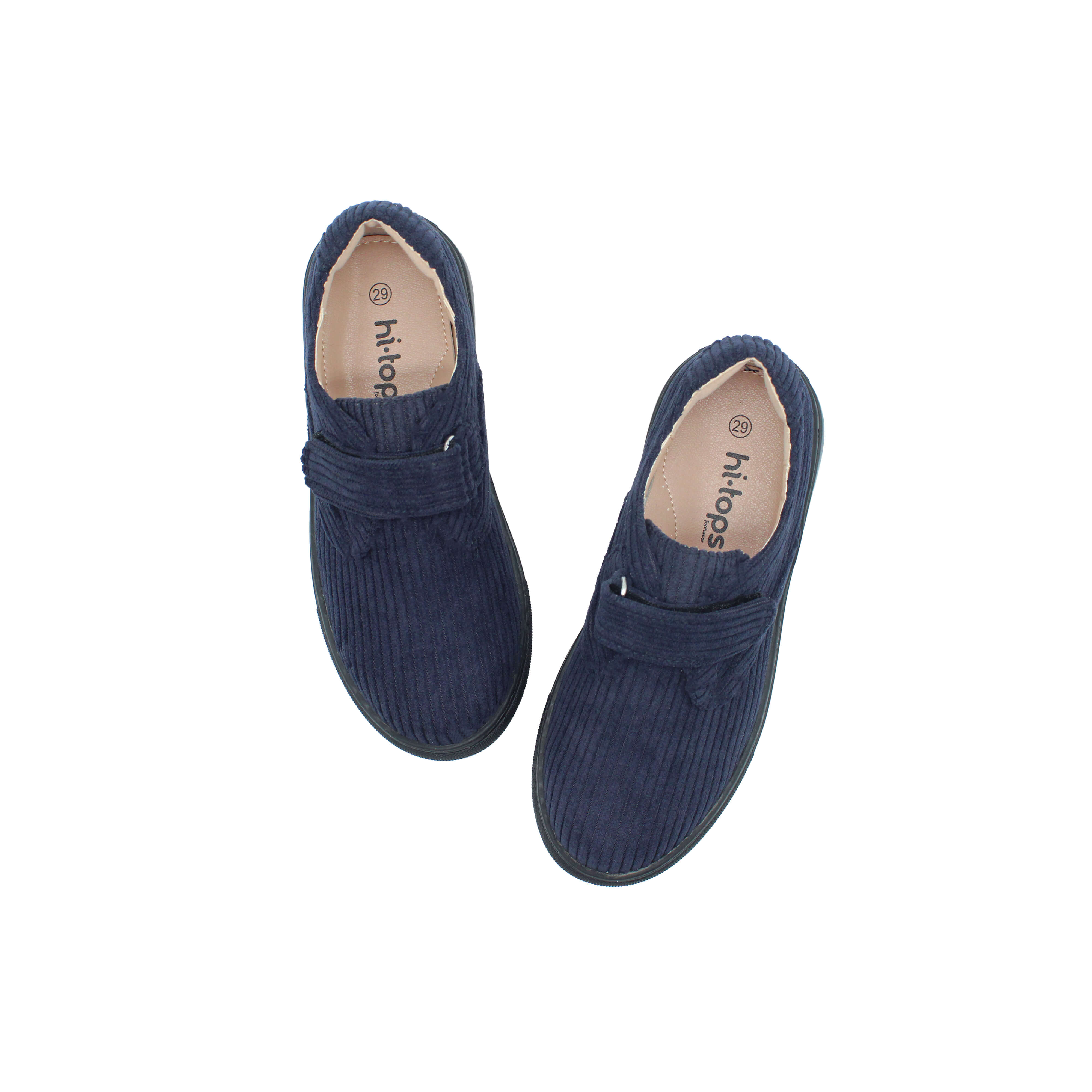 Single Velcro, Navy Corduroy Fabric