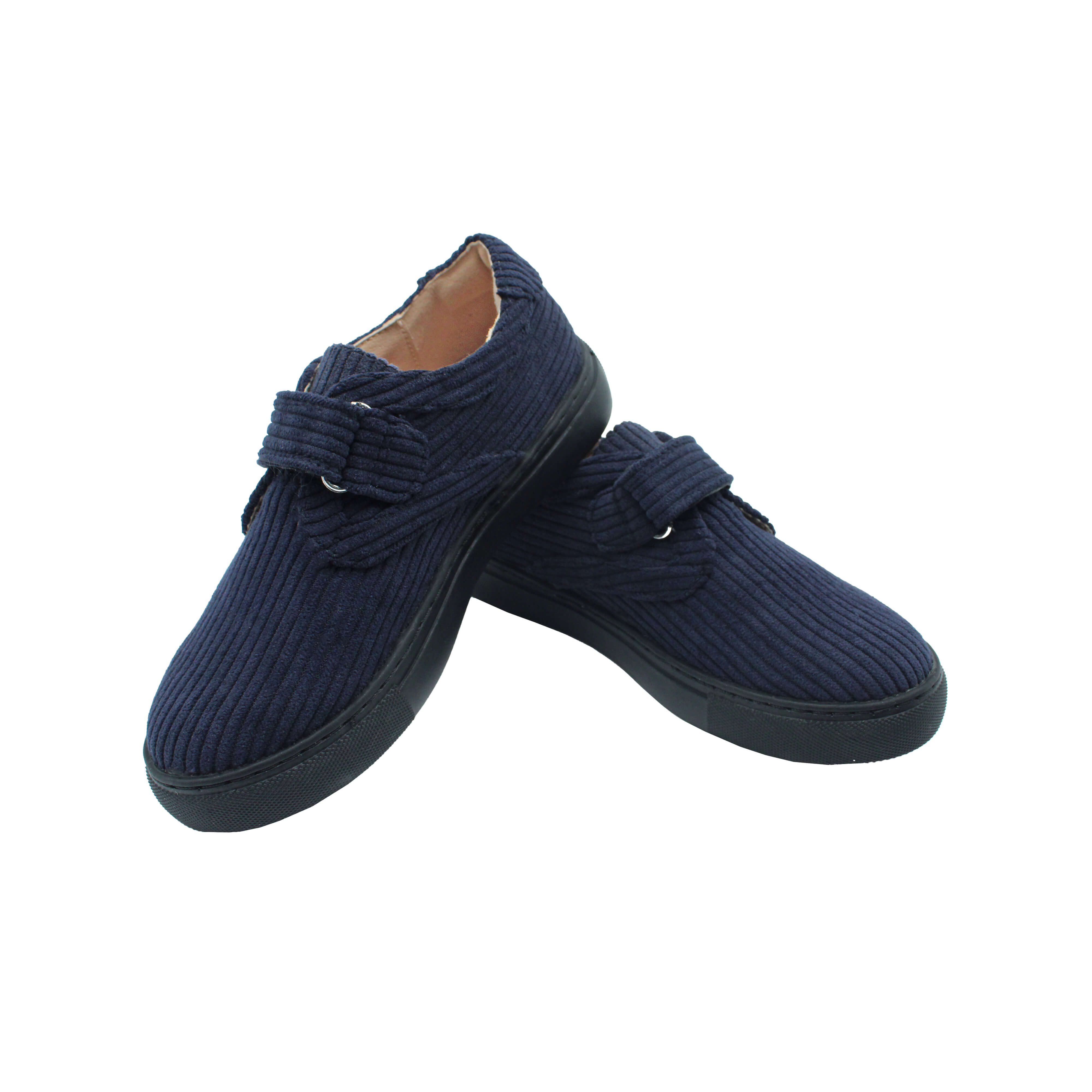 Single Velcro, Navy Corduroy Fabric