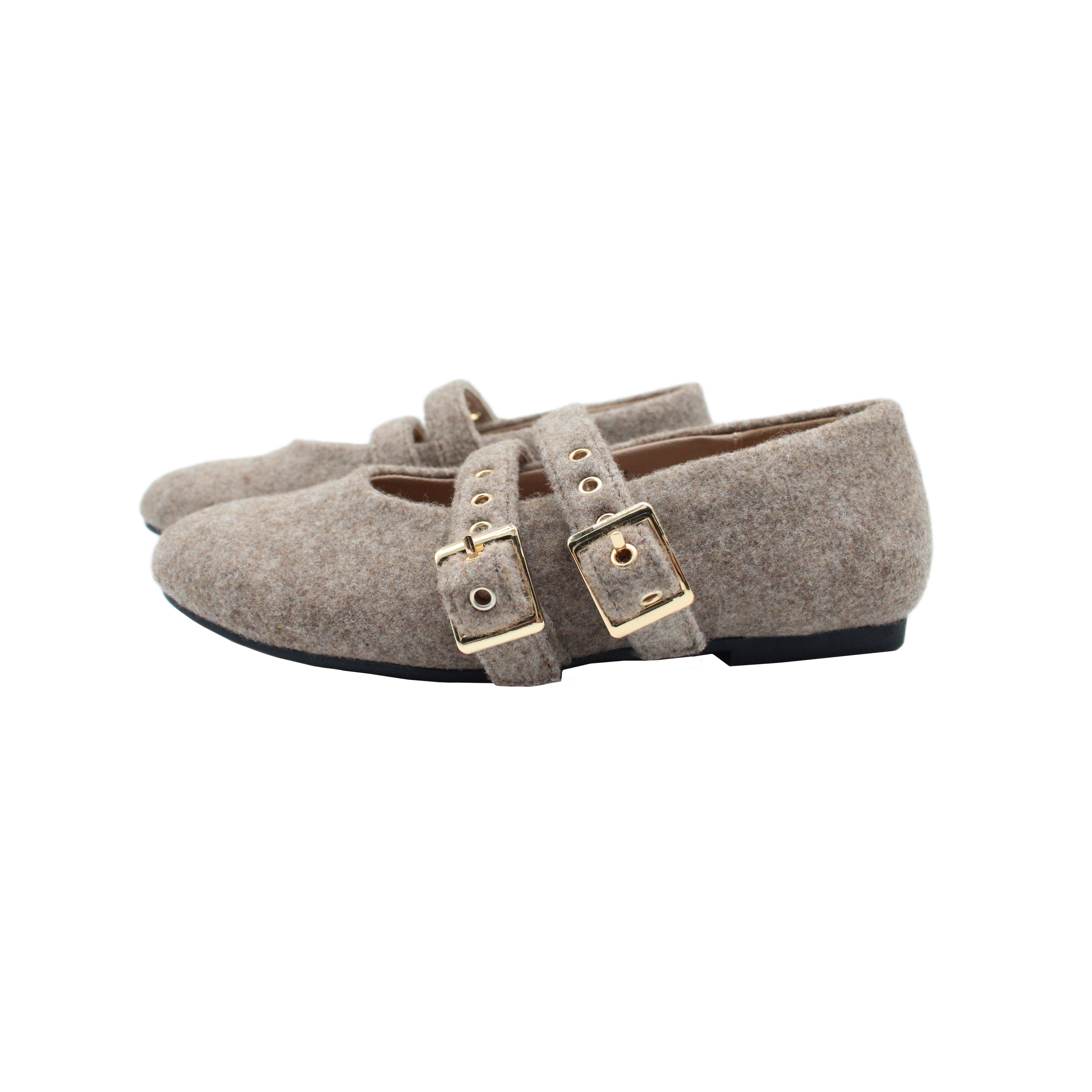 Double Buckle-TAUPE FLANNEL