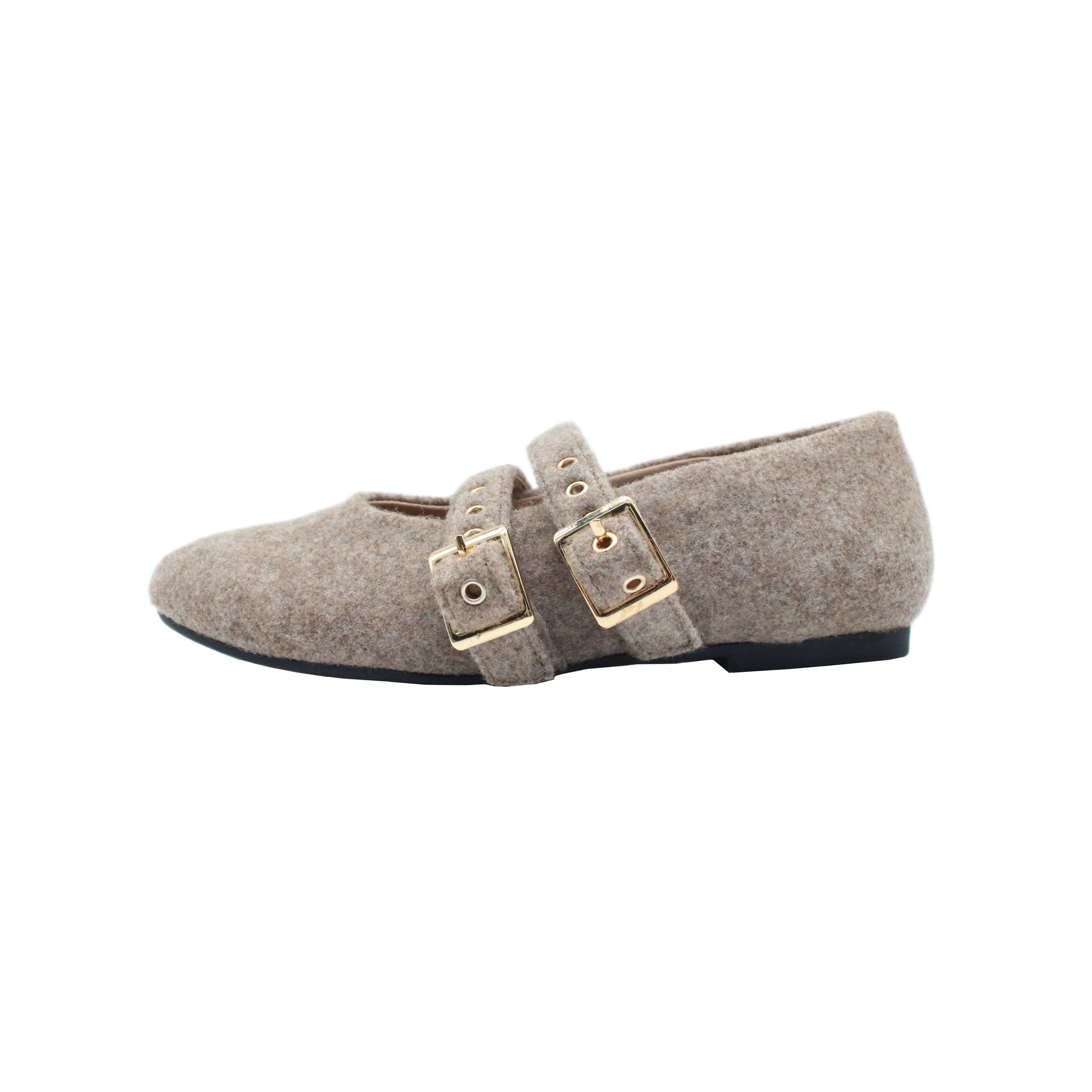 Double Buckle-TAUPE FLANNEL