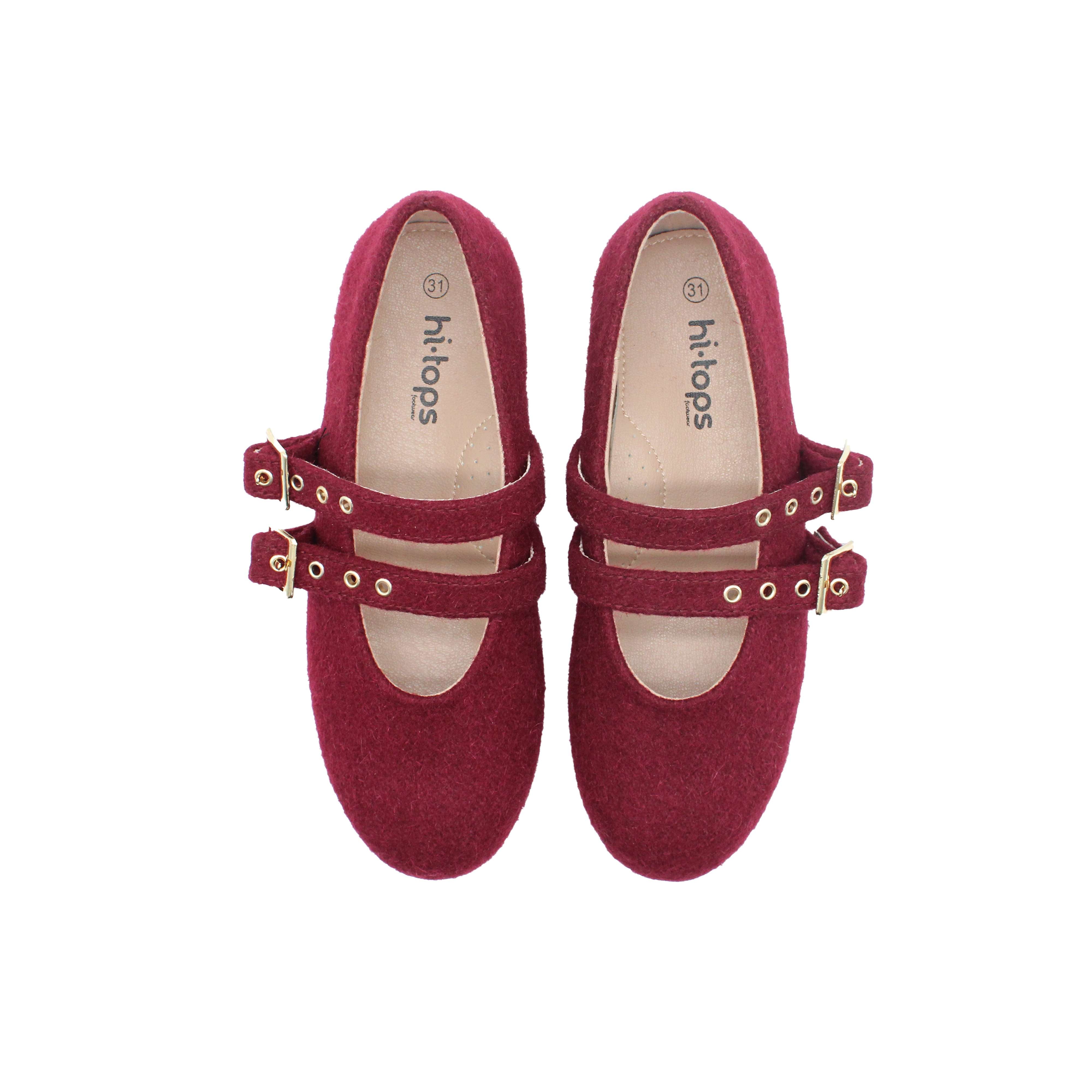 Double Buckle-BURGUNDY FLANNEL