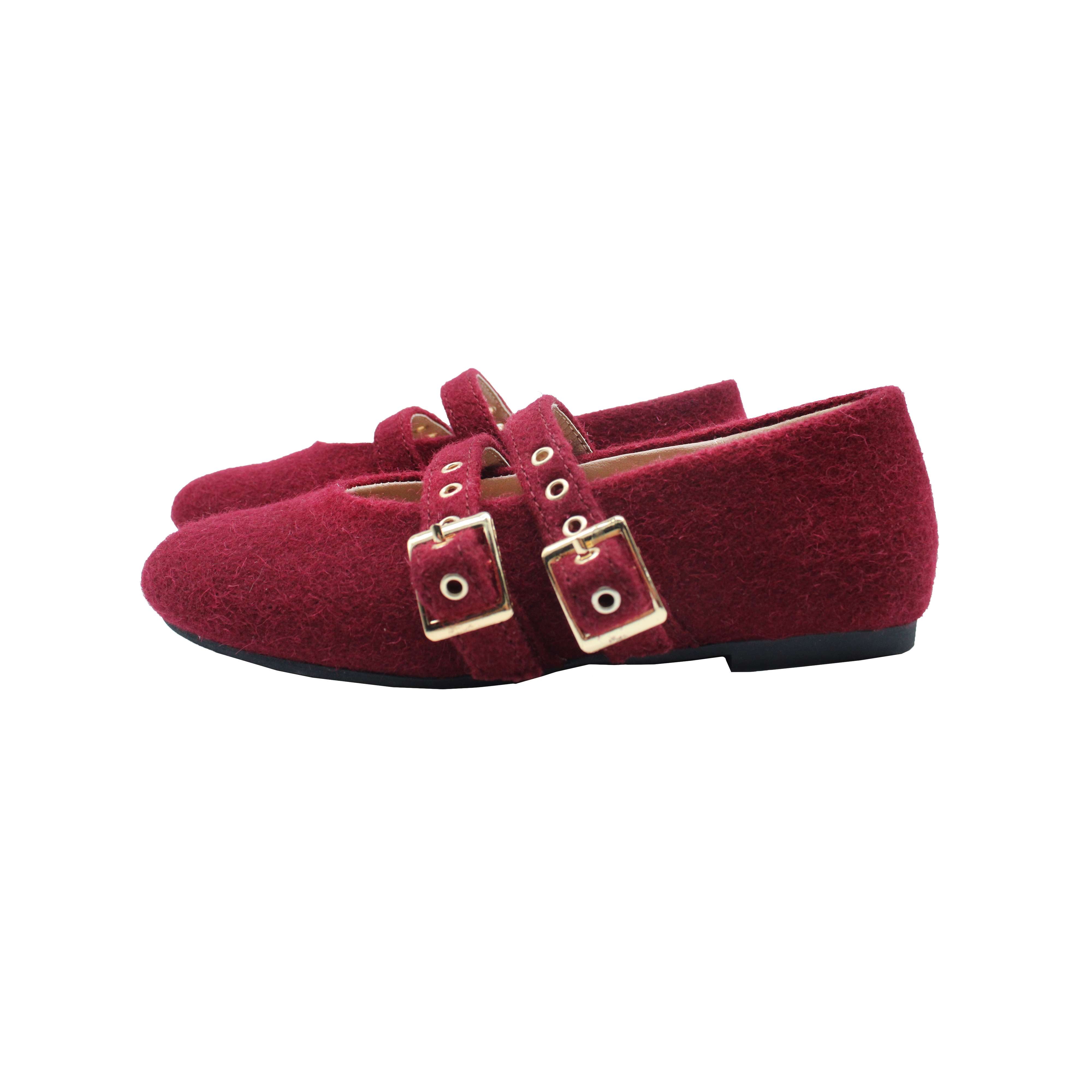 Double Buckle-BURGUNDY FLANNEL