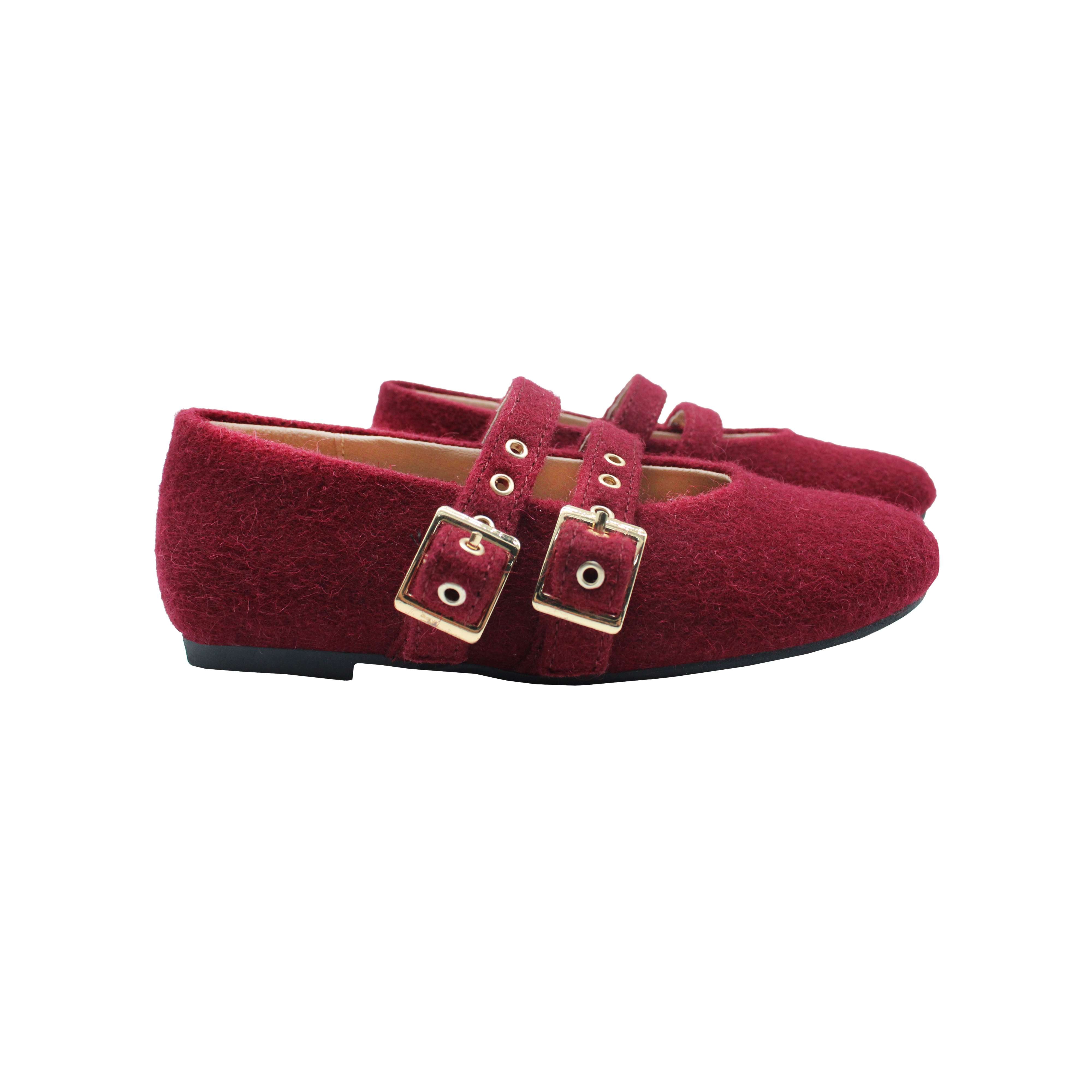 Double Buckle-BURGUNDY FLANNEL