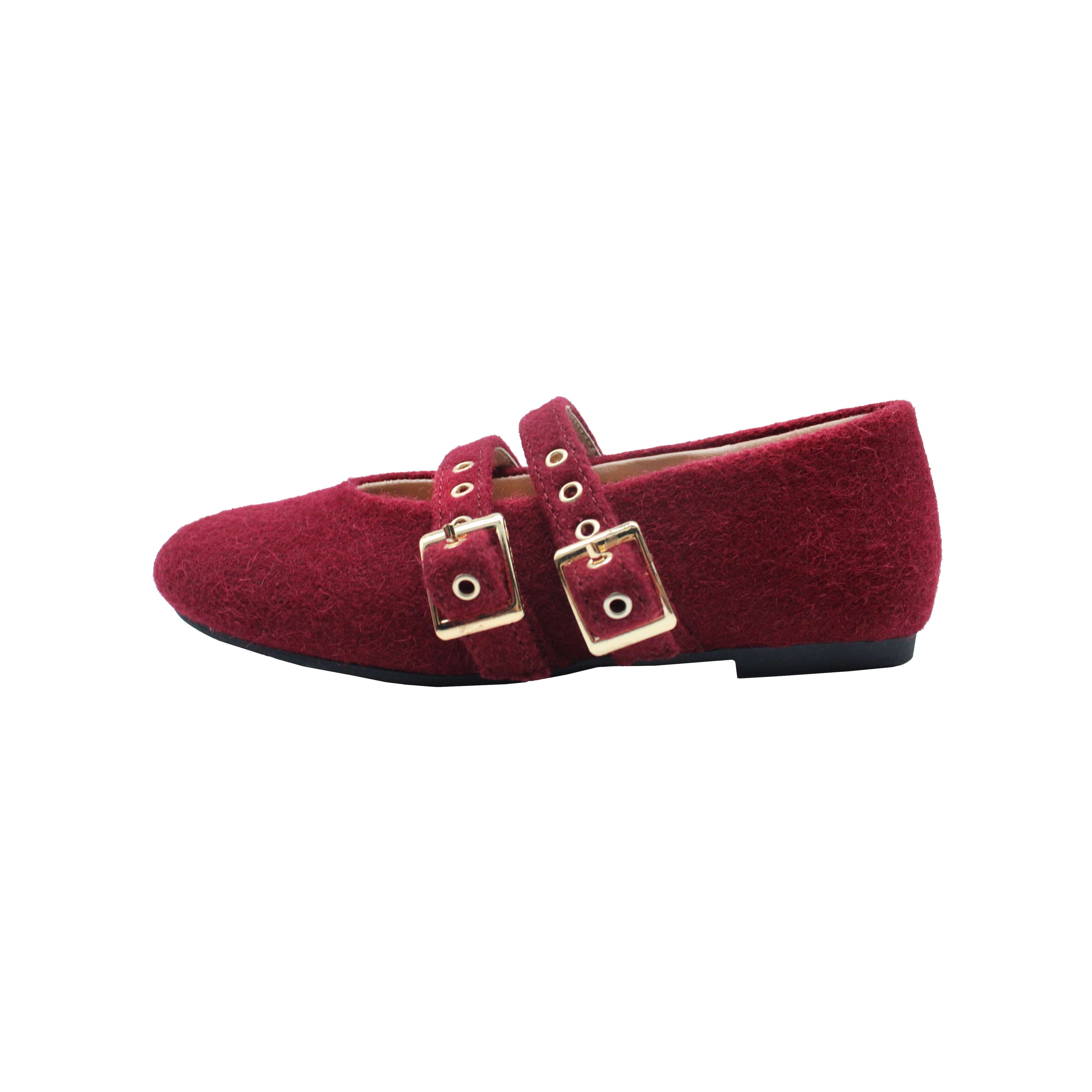 Double Buckle-BURGUNDY FLANNEL