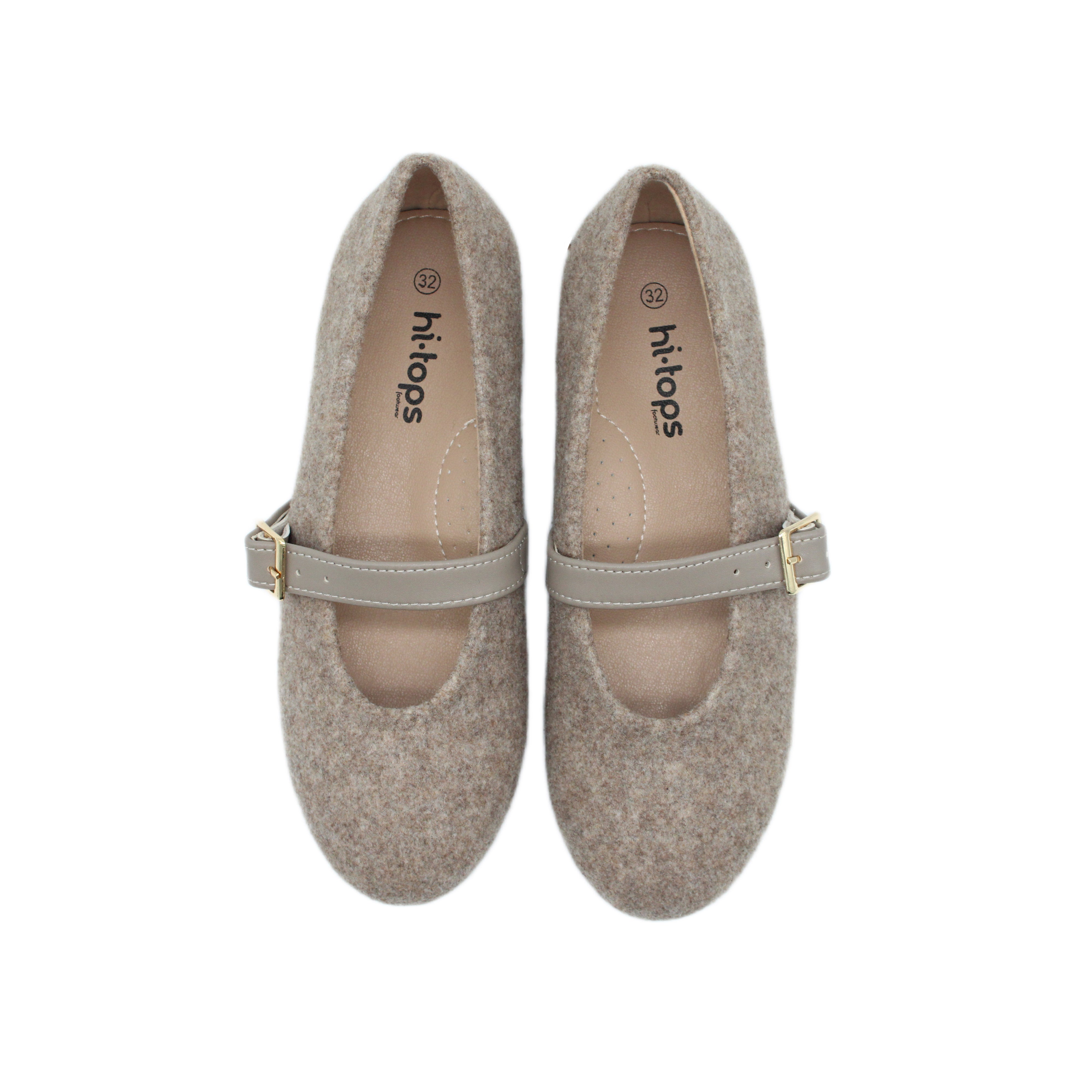 Ballet Buckles, Taupe Flannel