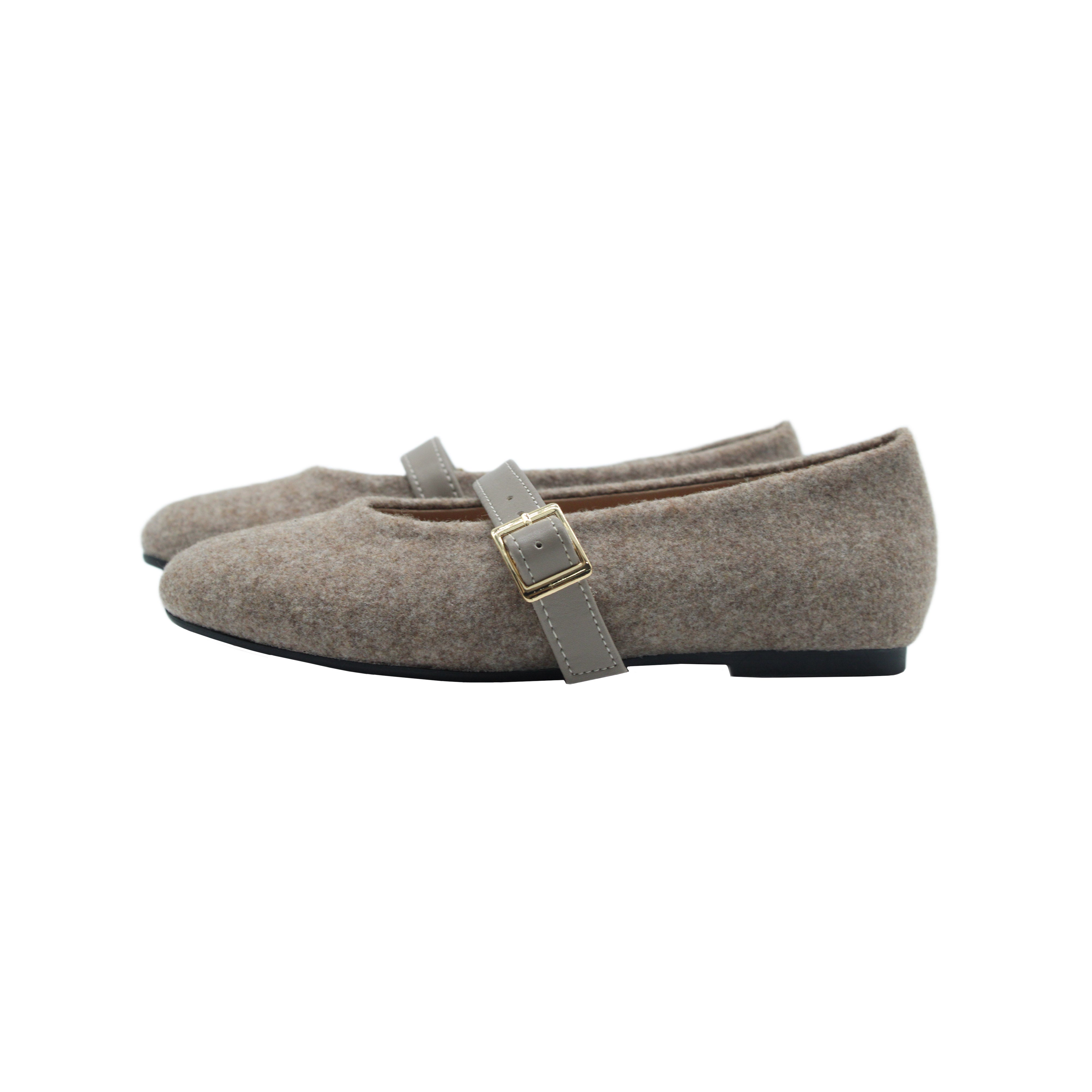 Ballet Buckles, Taupe Flannel