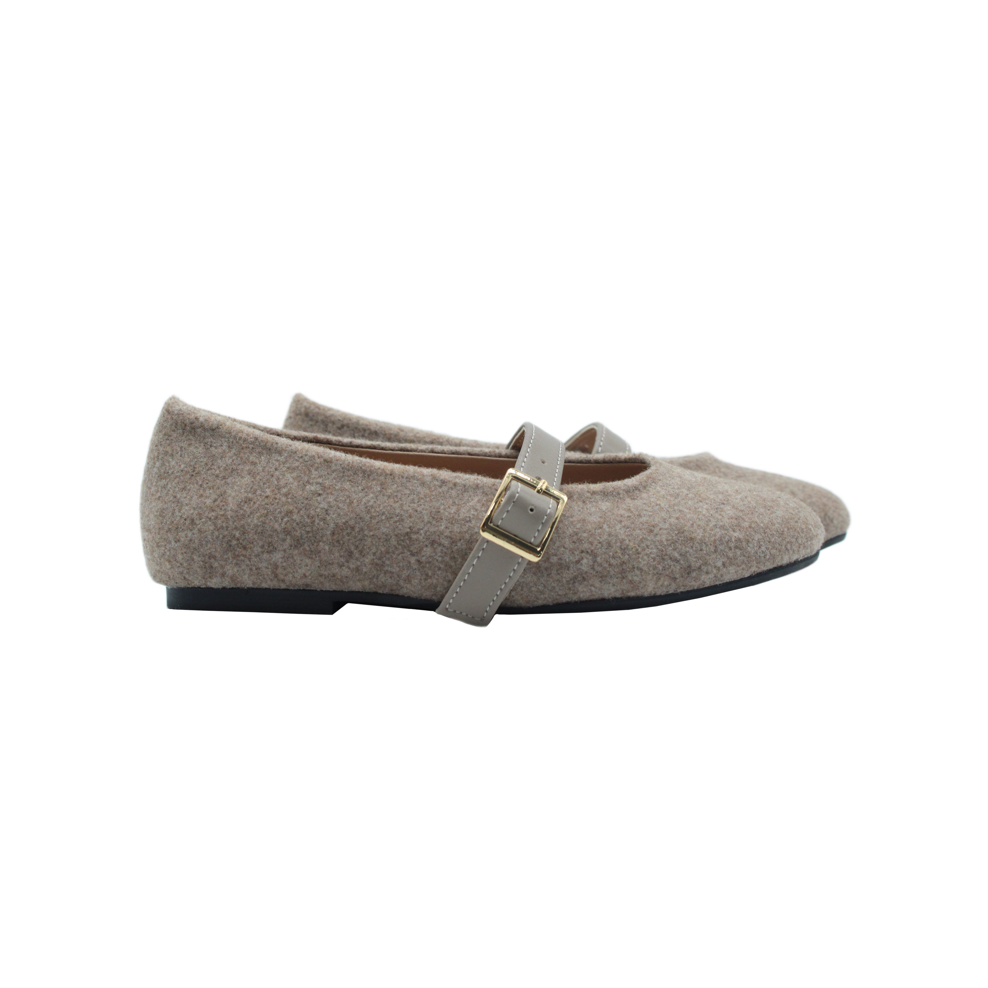 Ballet Buckles, Taupe Flannel