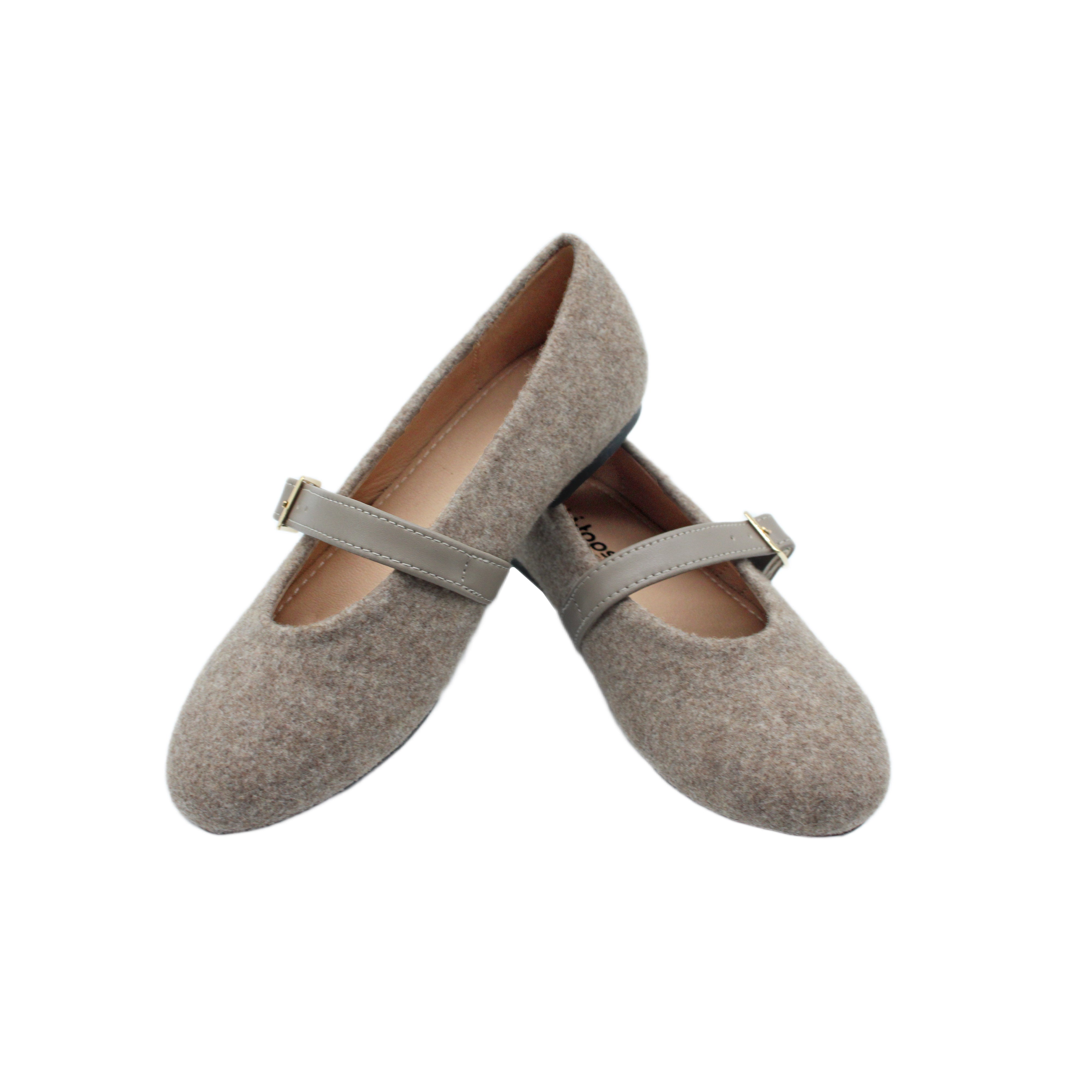 Ballet Buckles, Taupe Flannel