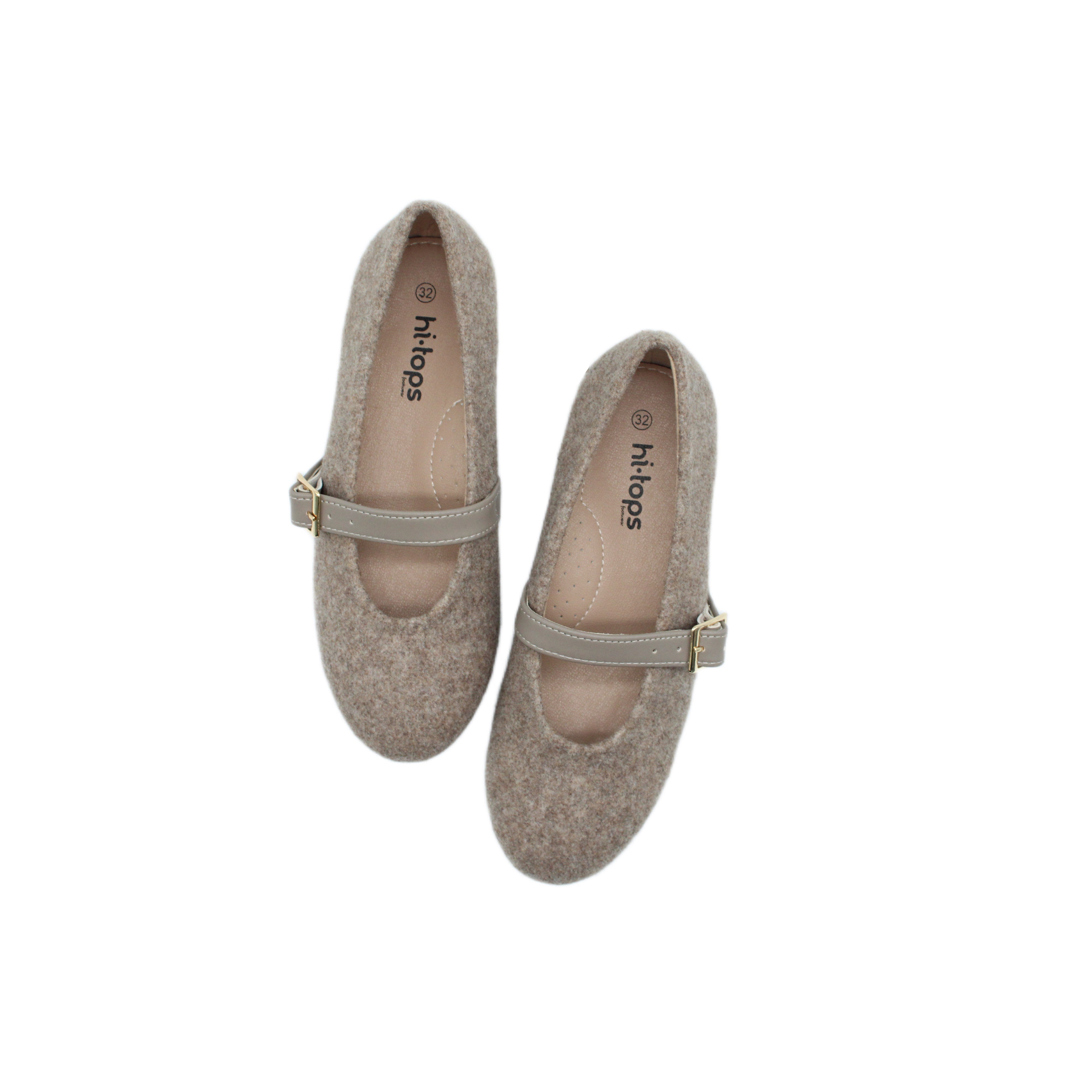 Ballet Buckles, Taupe Flannel