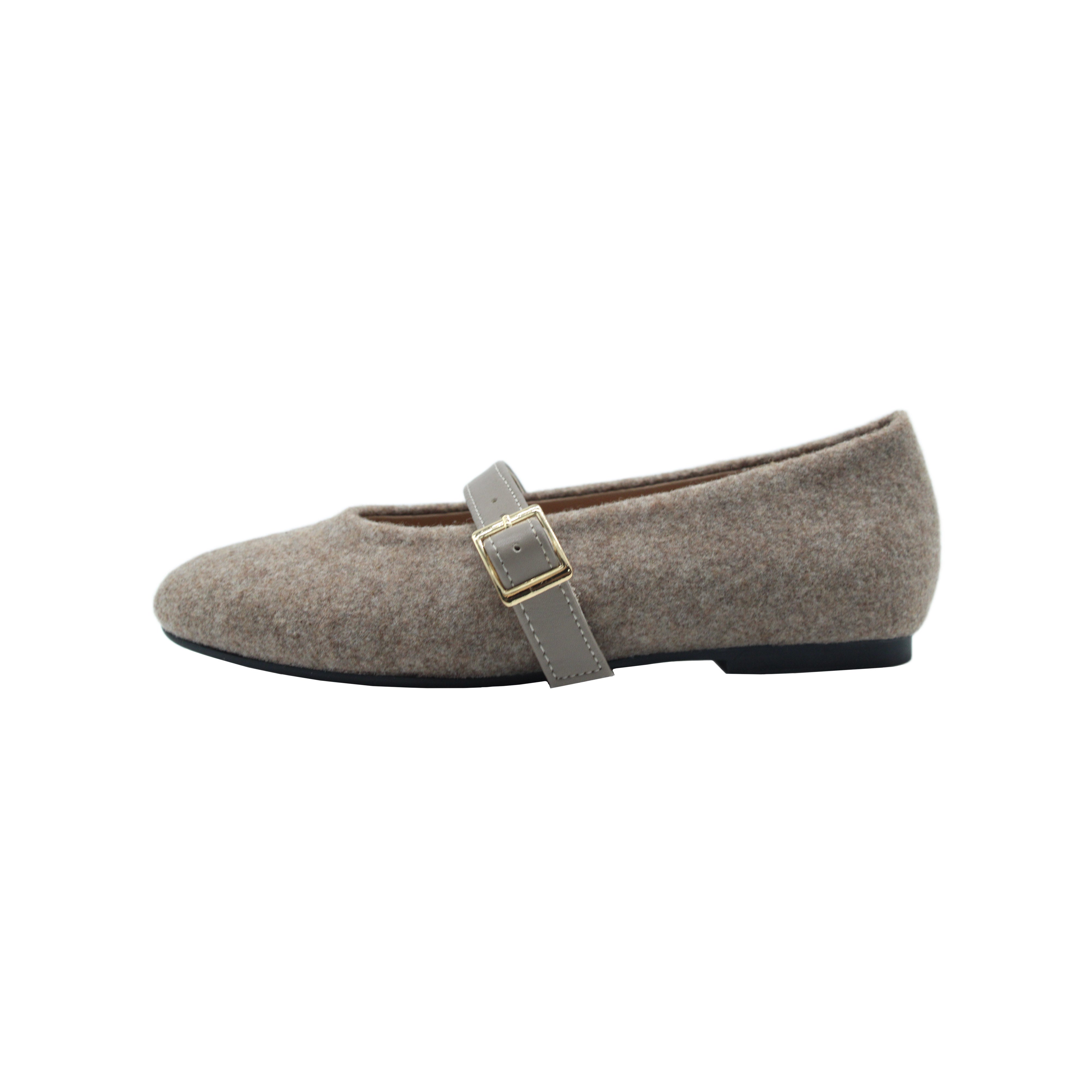Ballet Buckles, Taupe Flannel