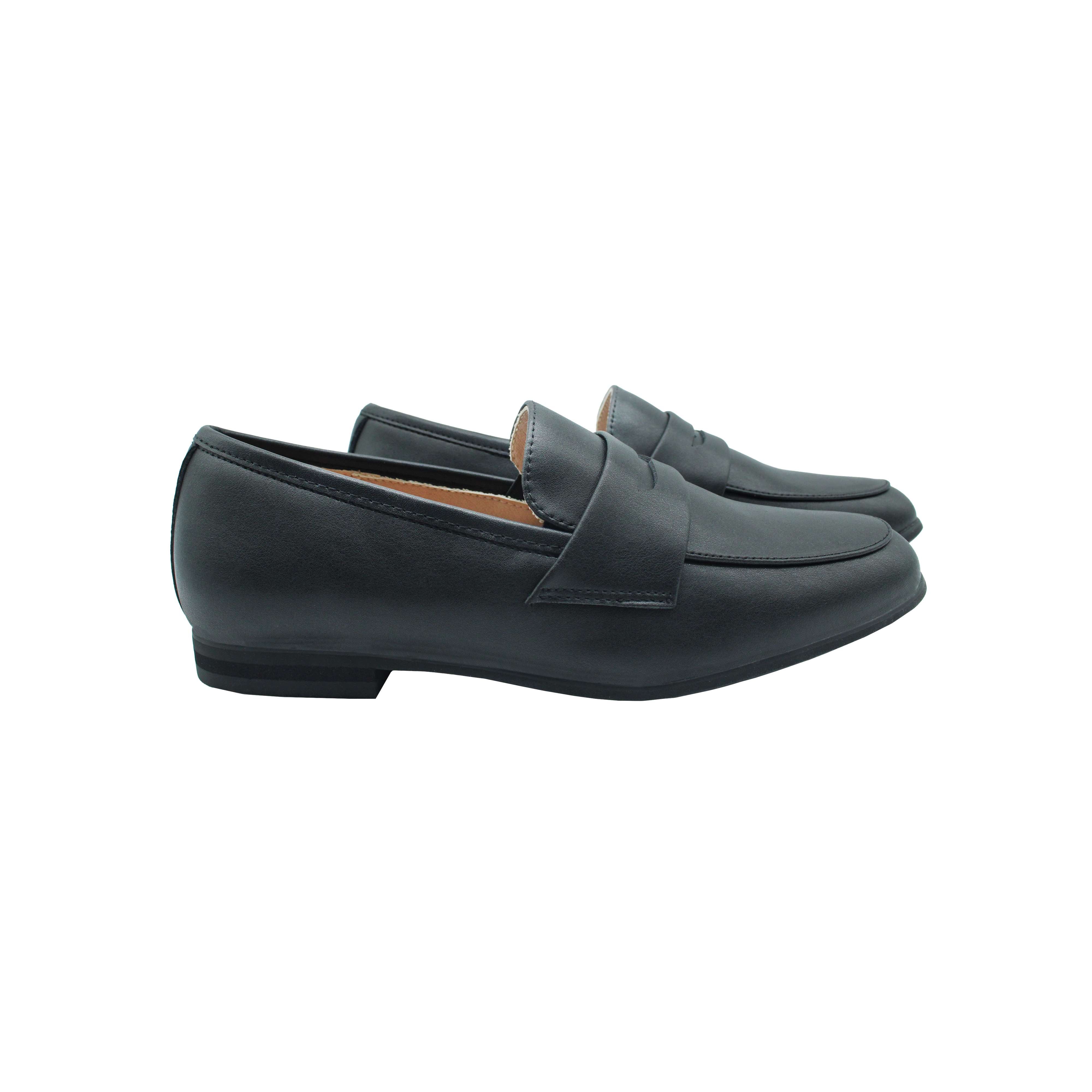 Penny Loafer, Black Smooth Leather
