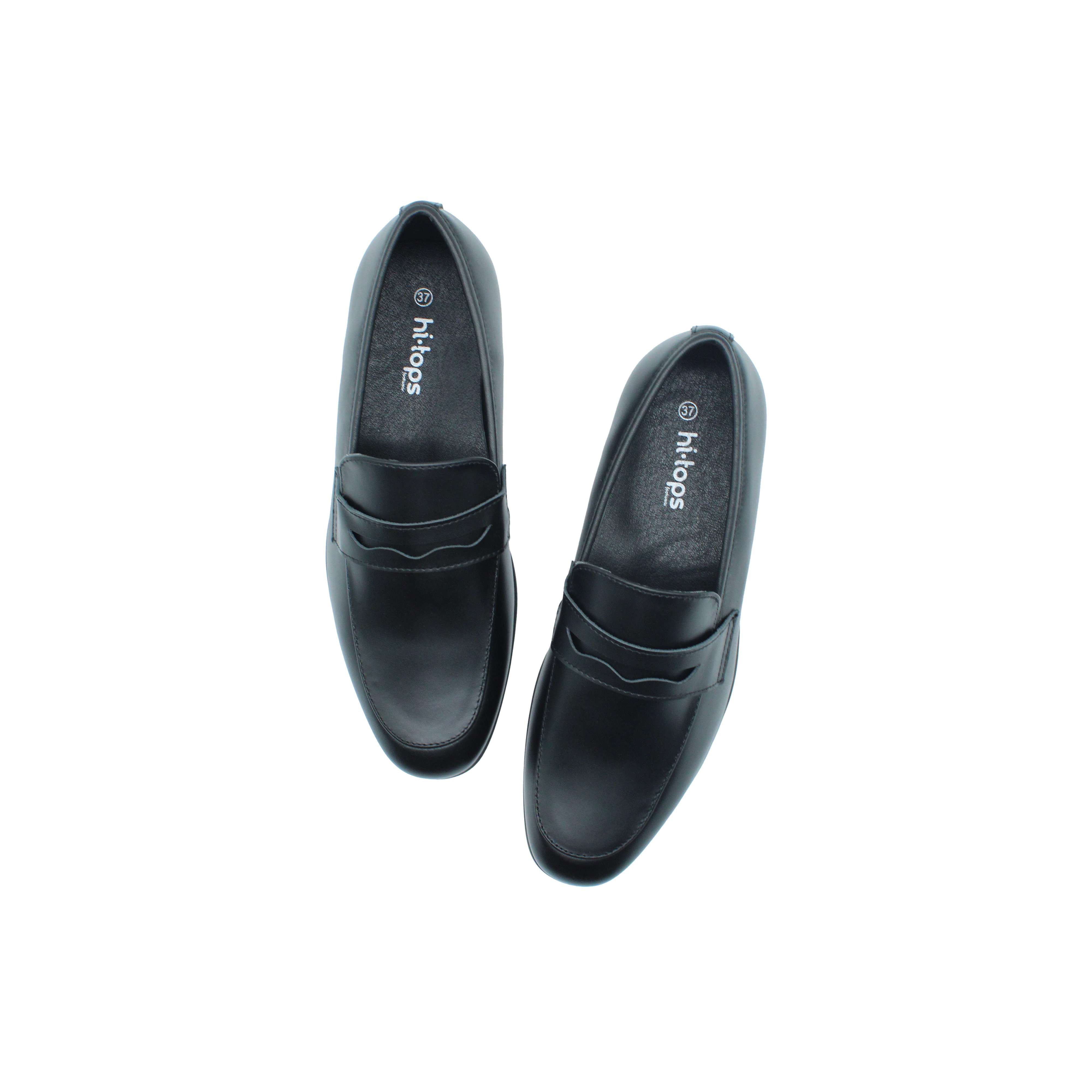 Penny Loafer, Black Smooth Leather