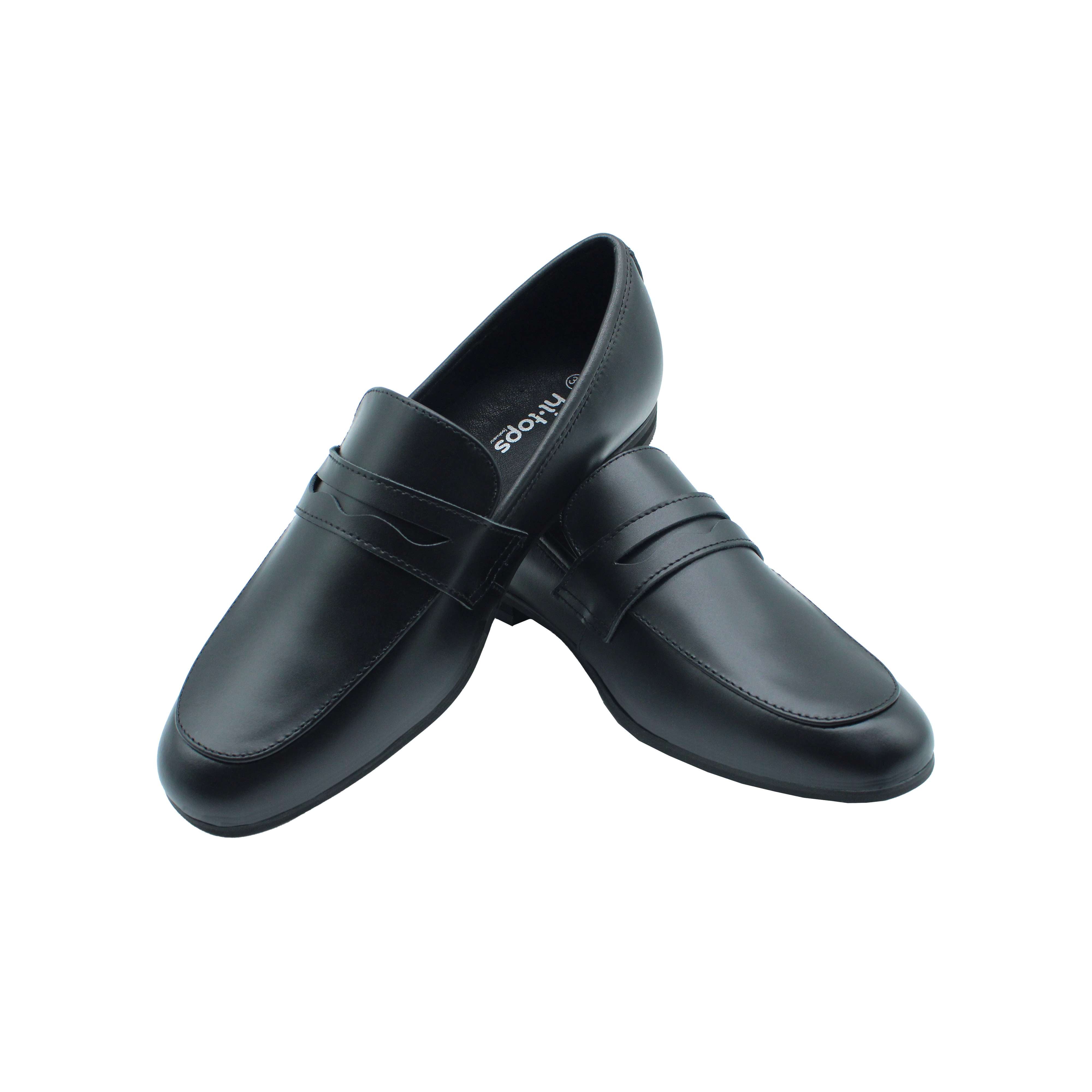 Penny Loafer, Black Smooth Leather