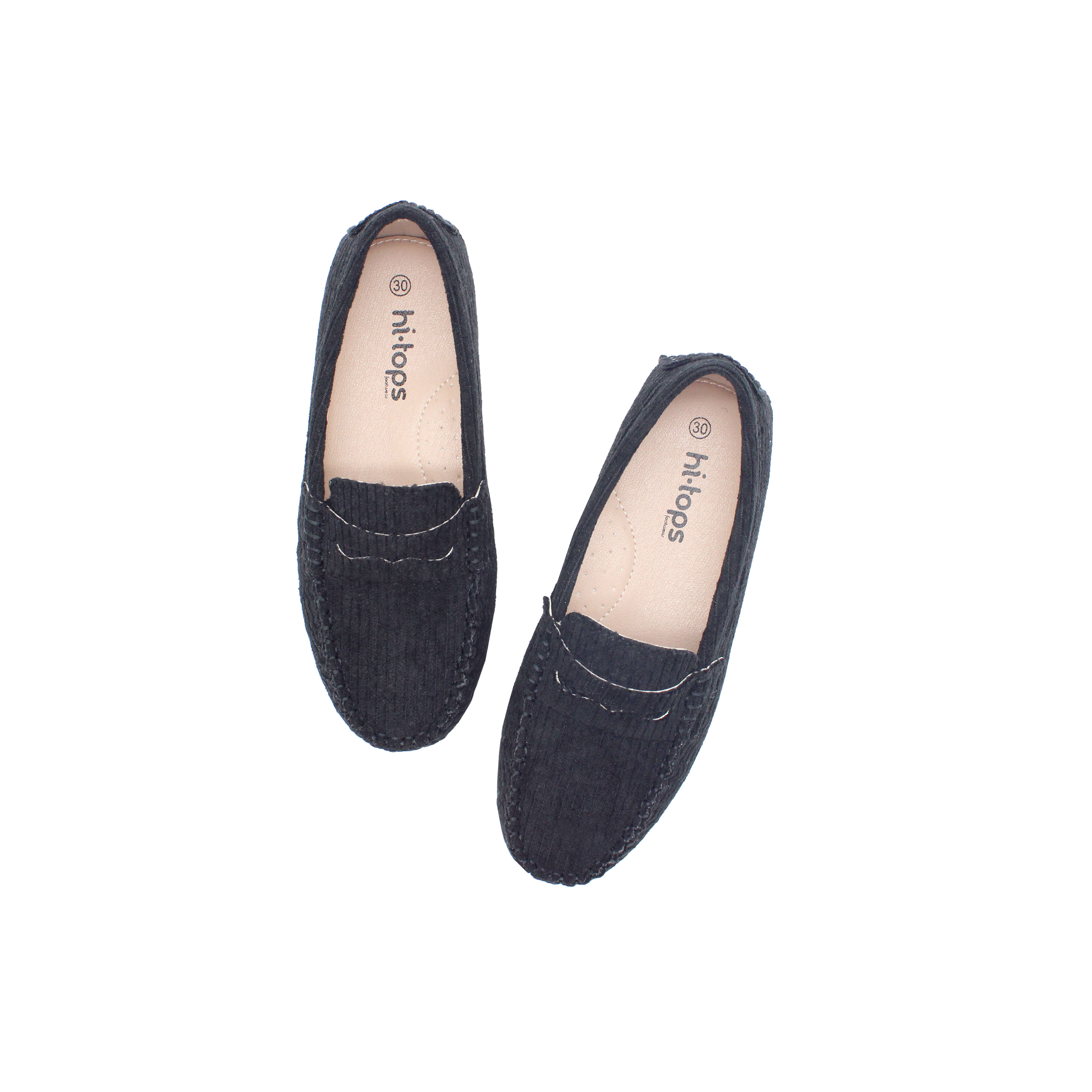 Loafer, Black Corduroy Fabric