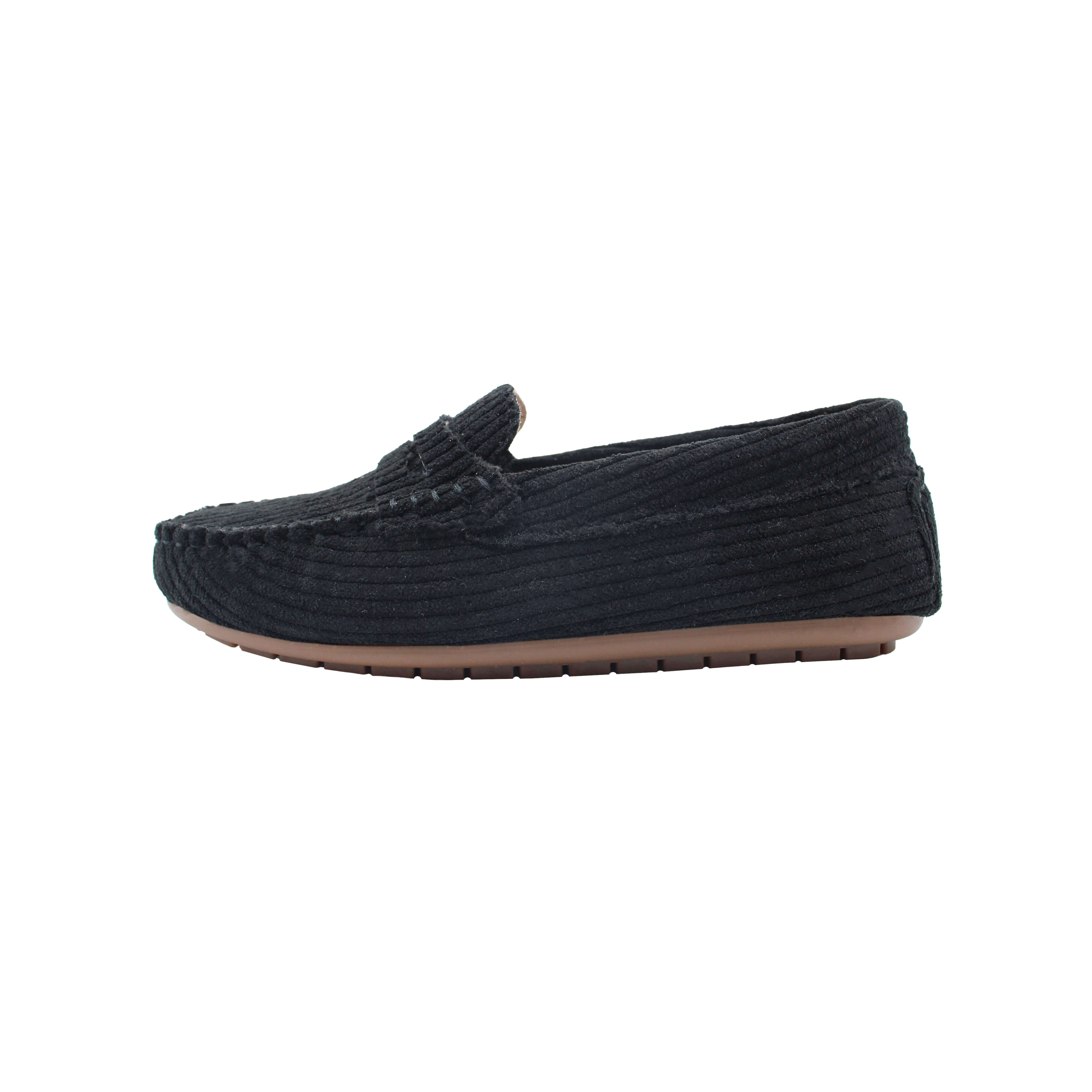 Loafer, Black Corduroy Fabric