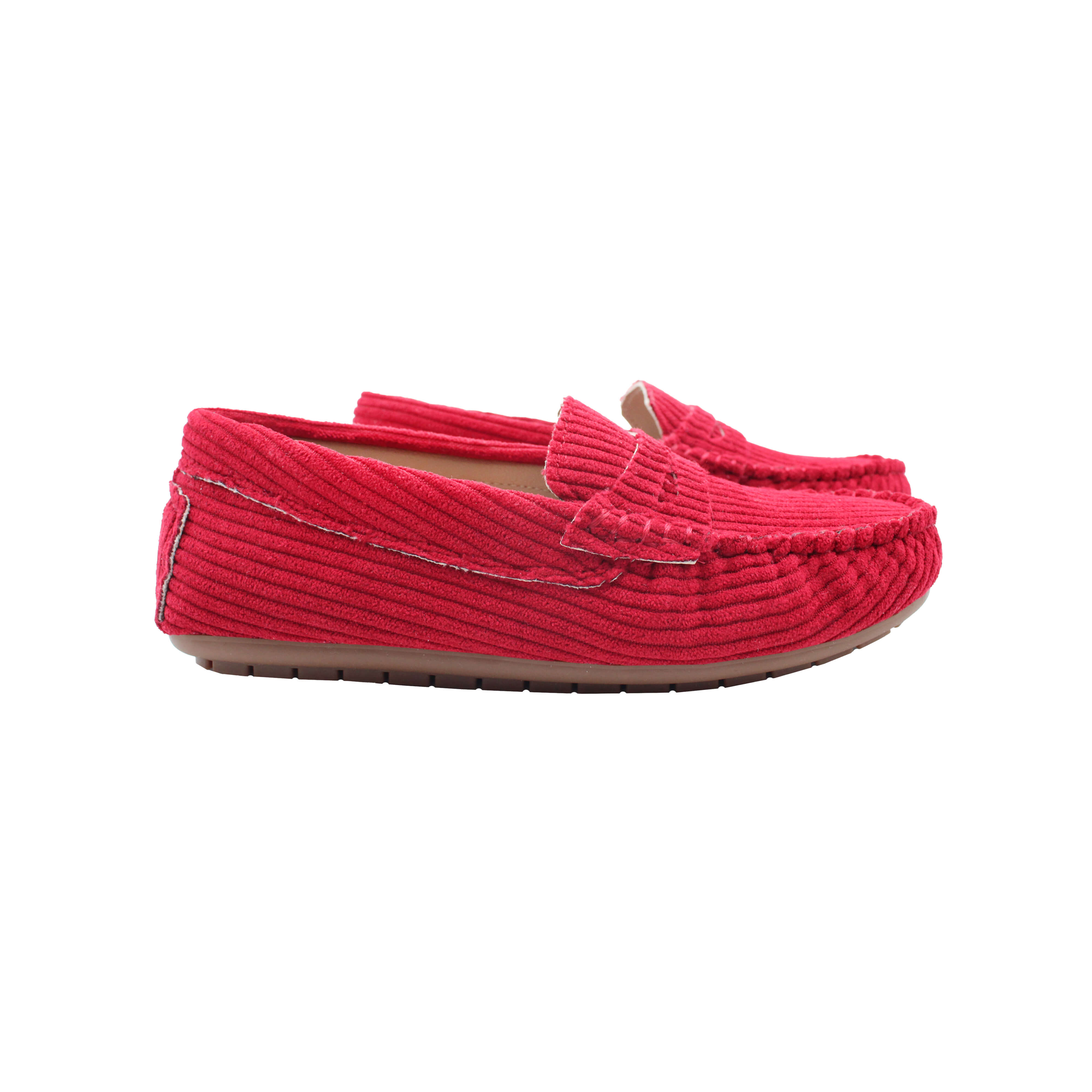 Loafer, Red Corduroy Fabric