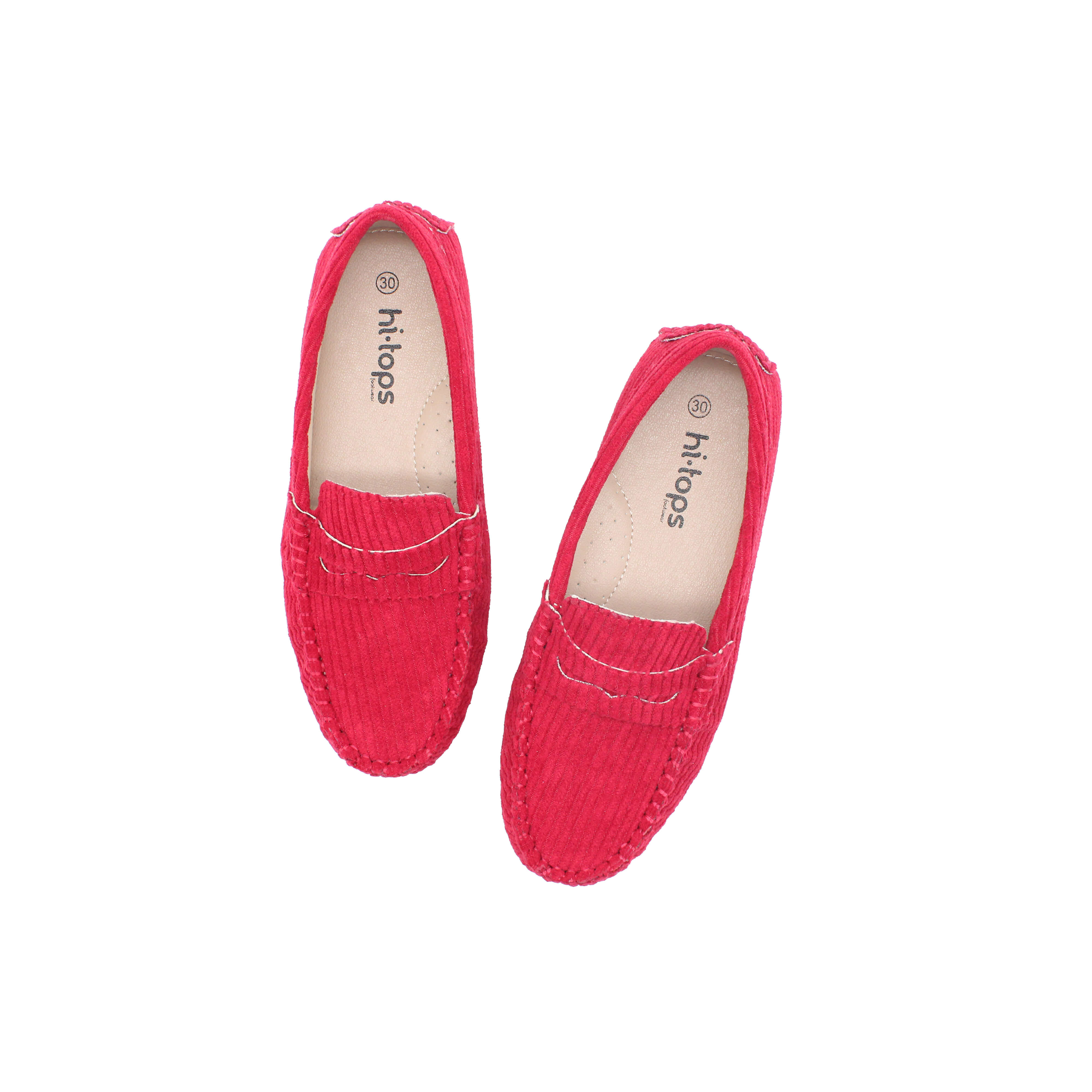 Loafer, Red Corduroy Fabric