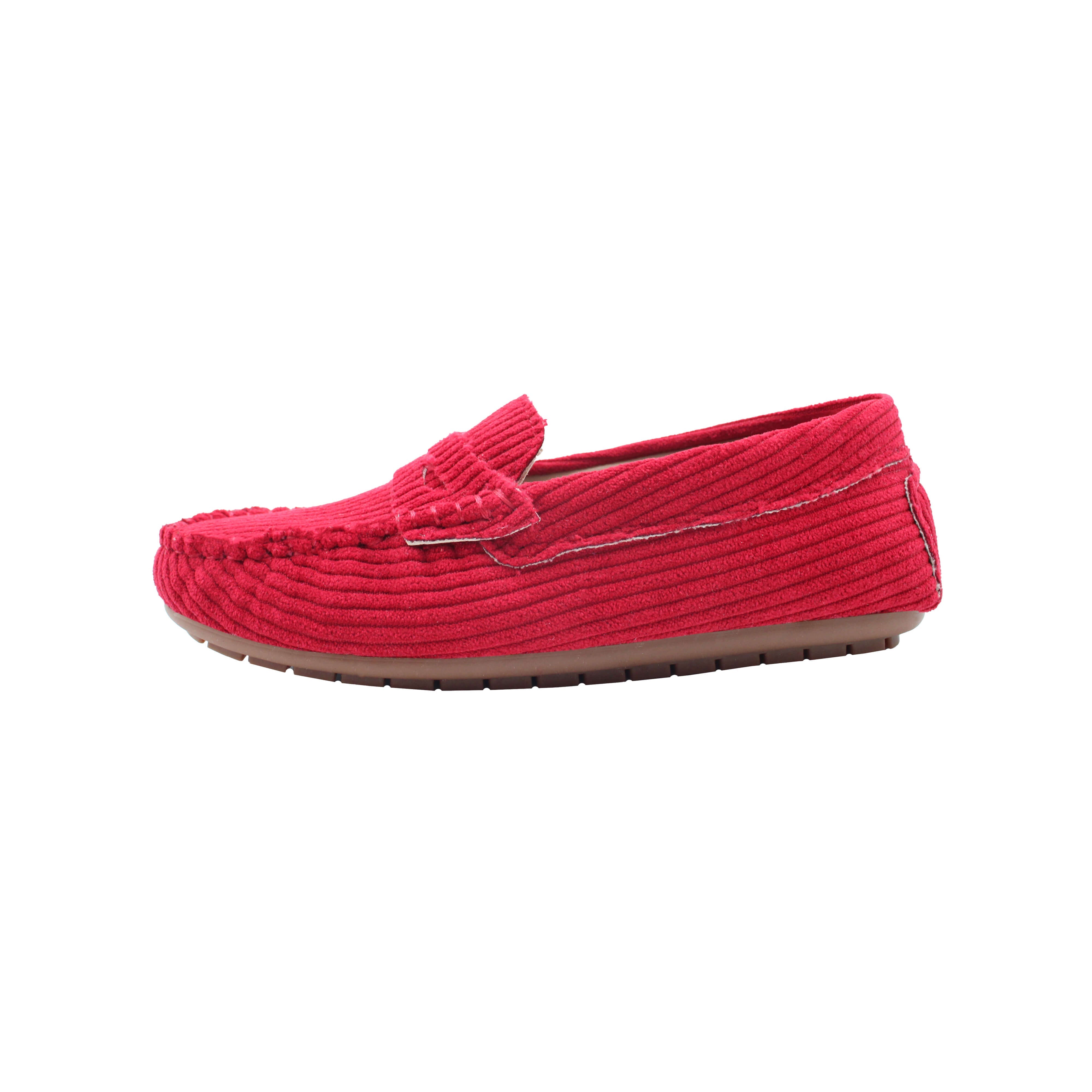 Loafer, Red Corduroy Fabric