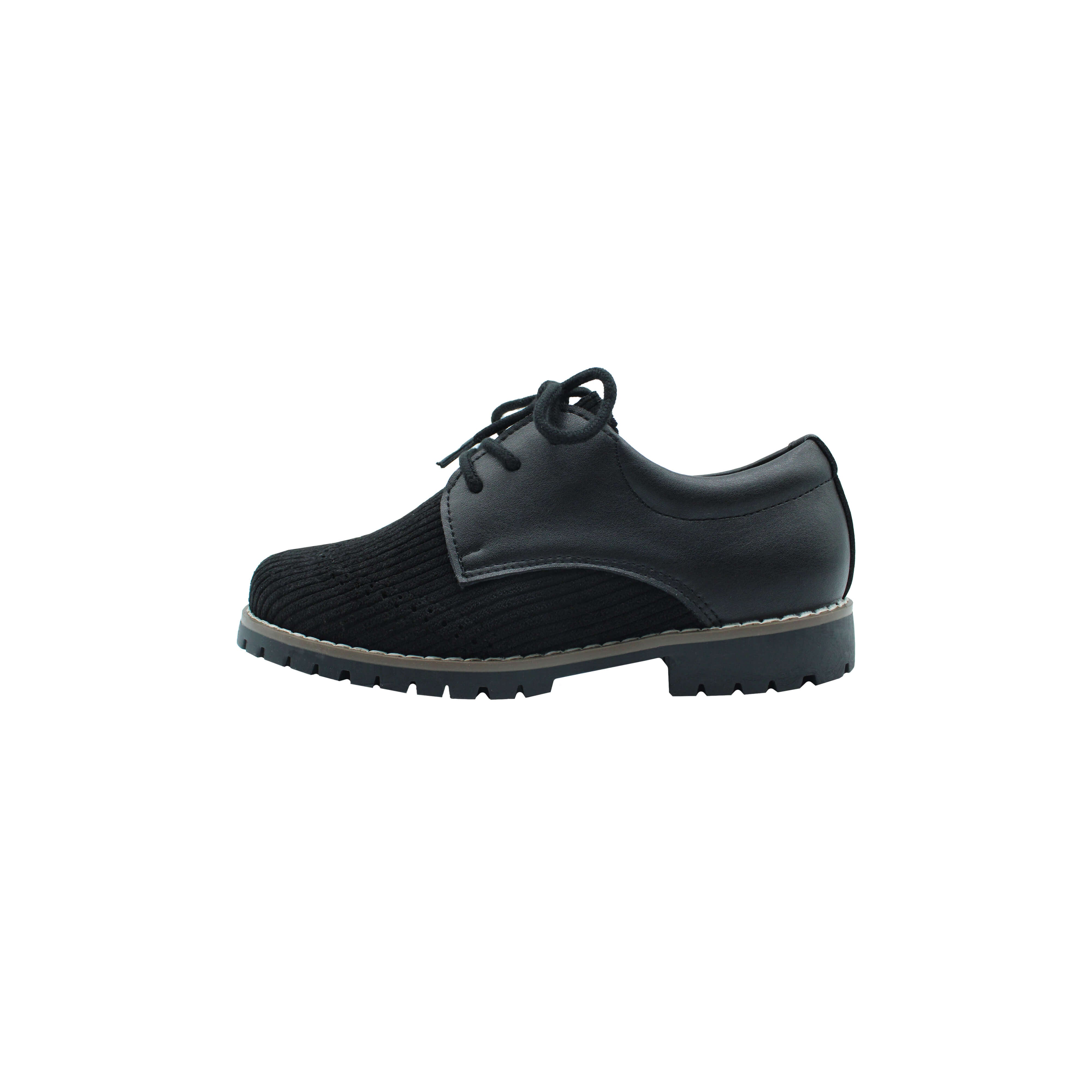 Wingtip Laces, Black Corduroy Fabric