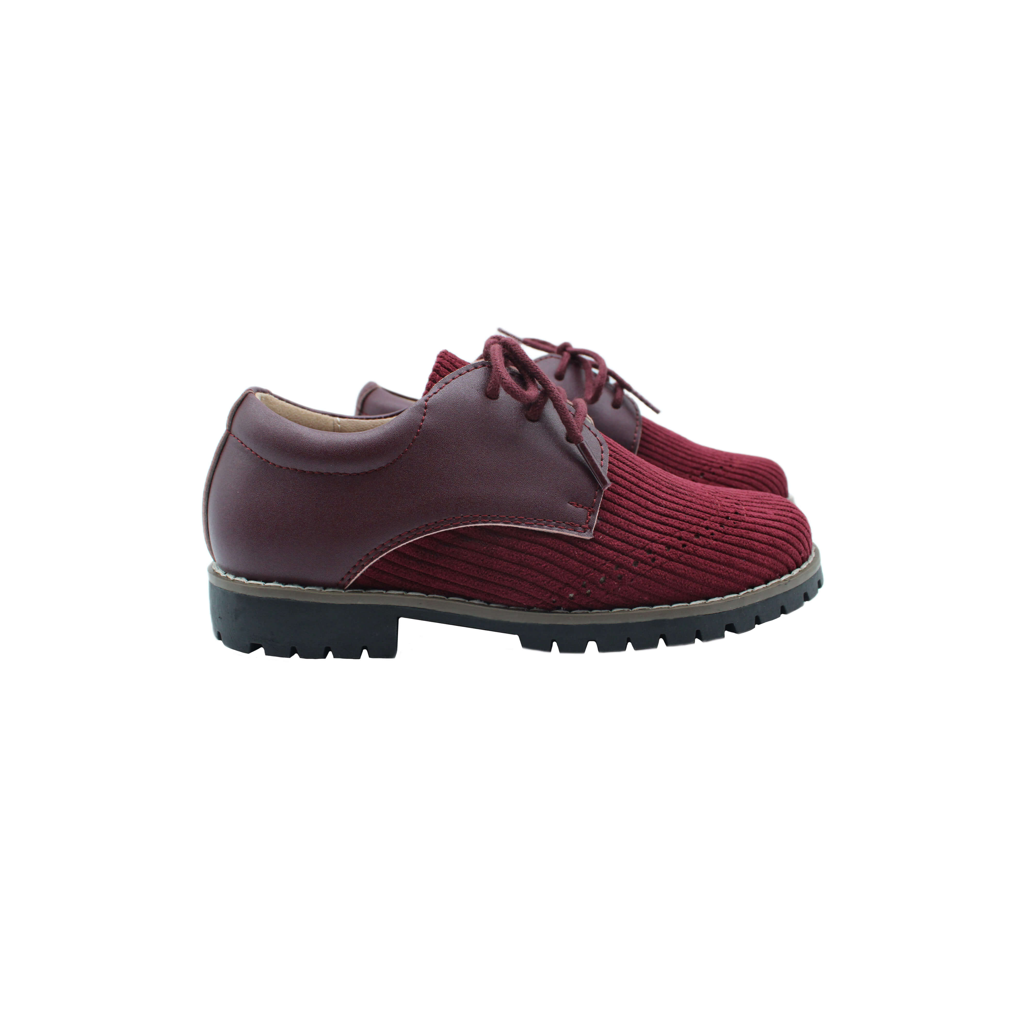 Wingtip Laces, Plum Corduroy Fabric
