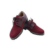 Wingtip Laces, Plum Corduroy Fabric