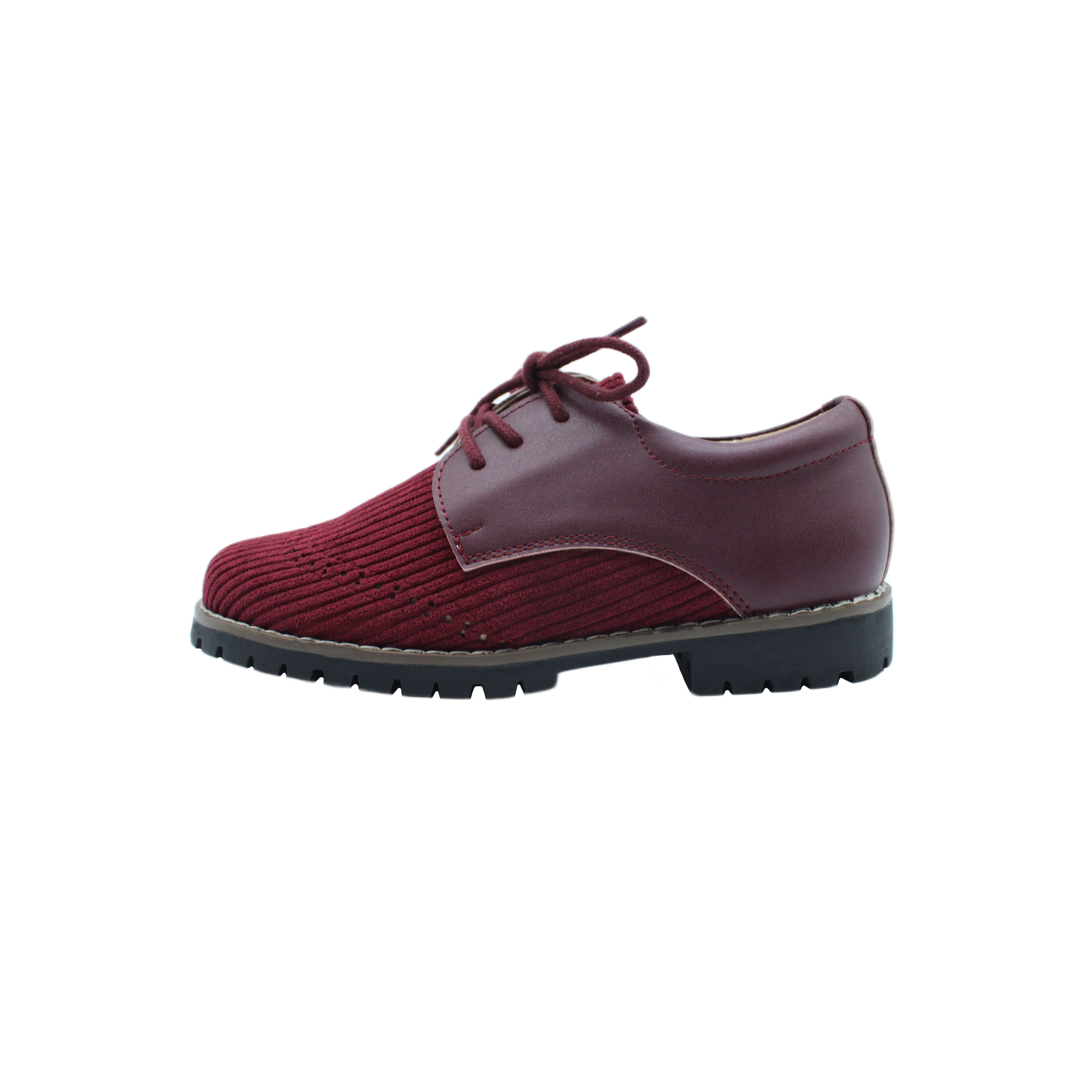 Wingtip Laces, Plum Corduroy Fabric