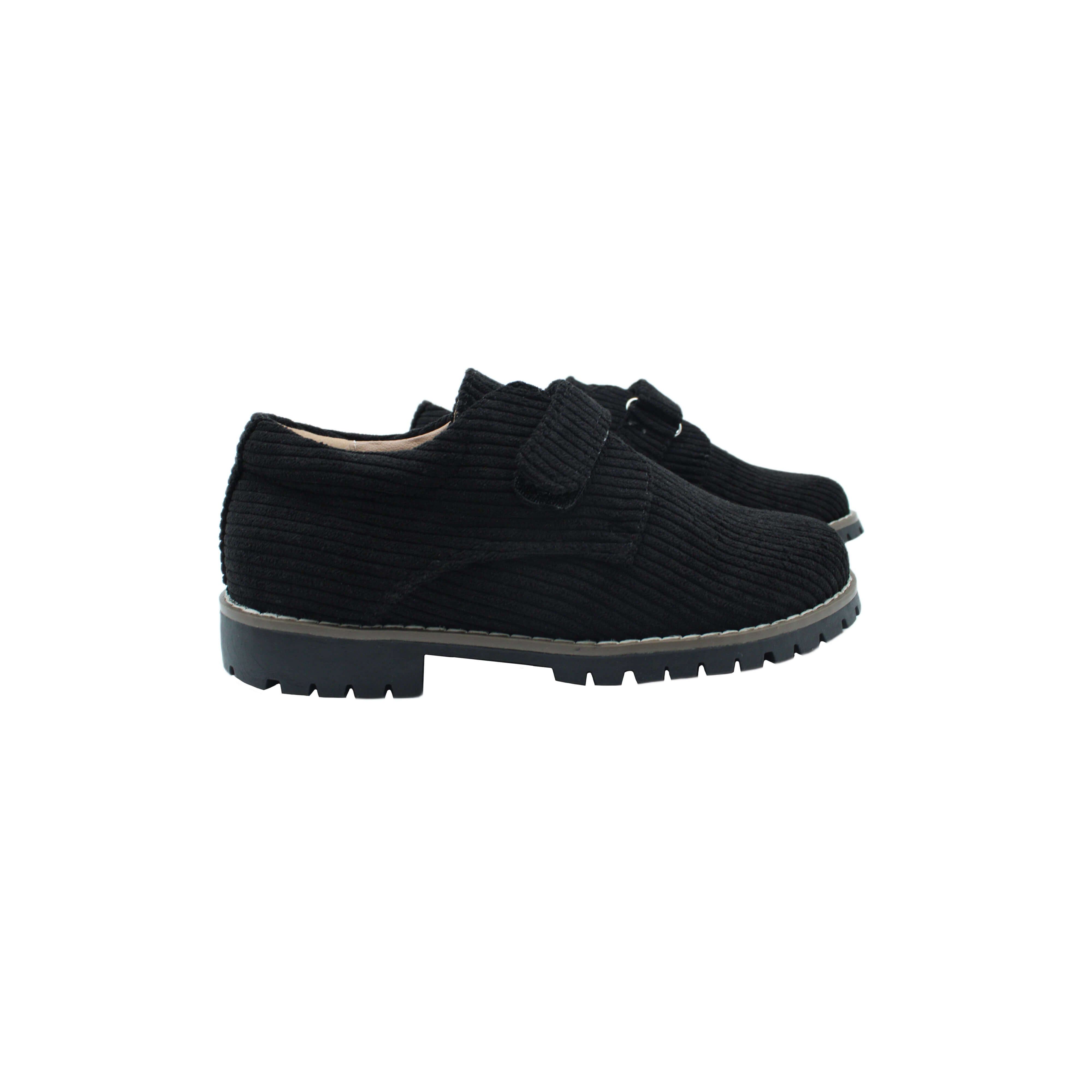 Single Velcro, Black Corduroy Fabric