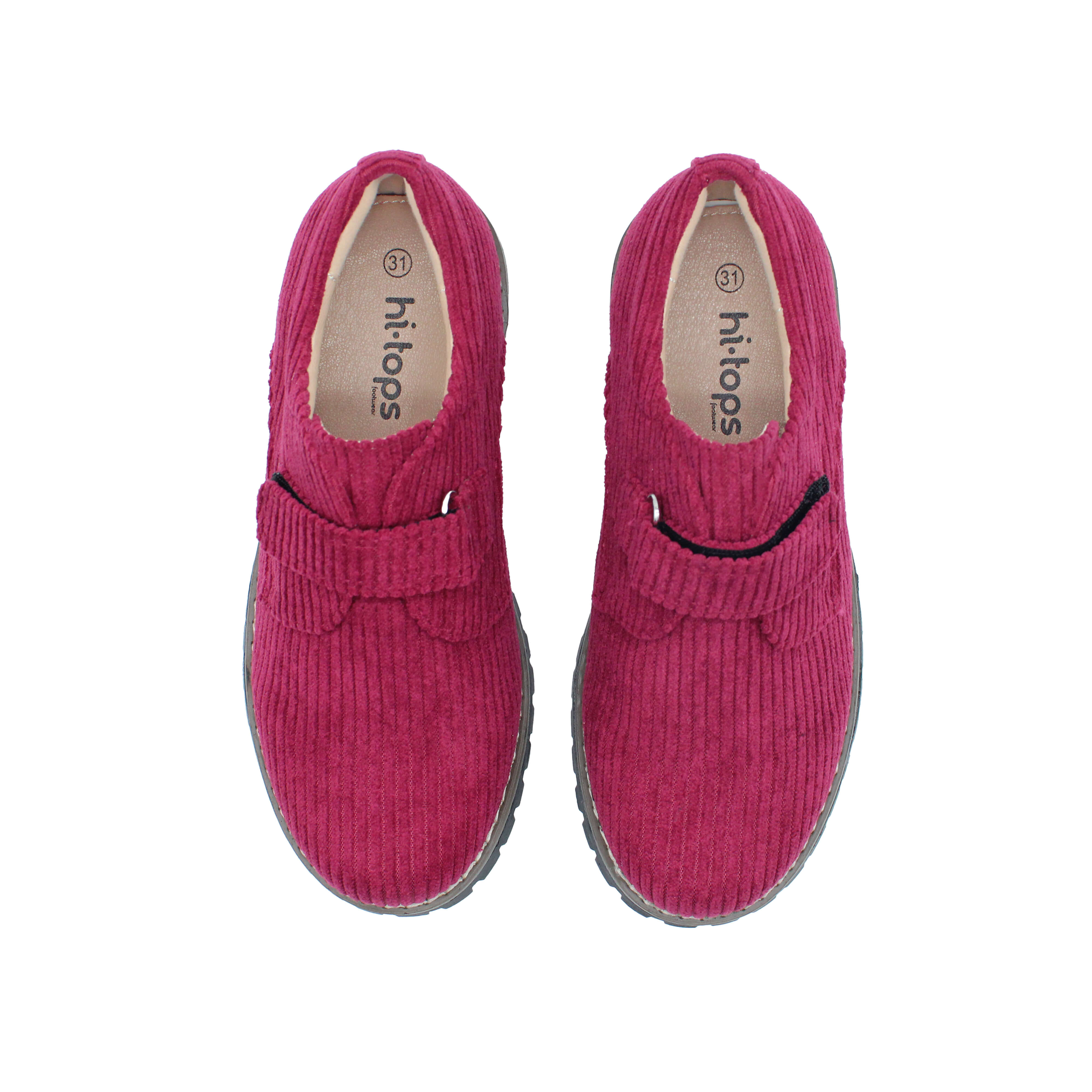 Single Velcro, Plum Corduroy Fabric