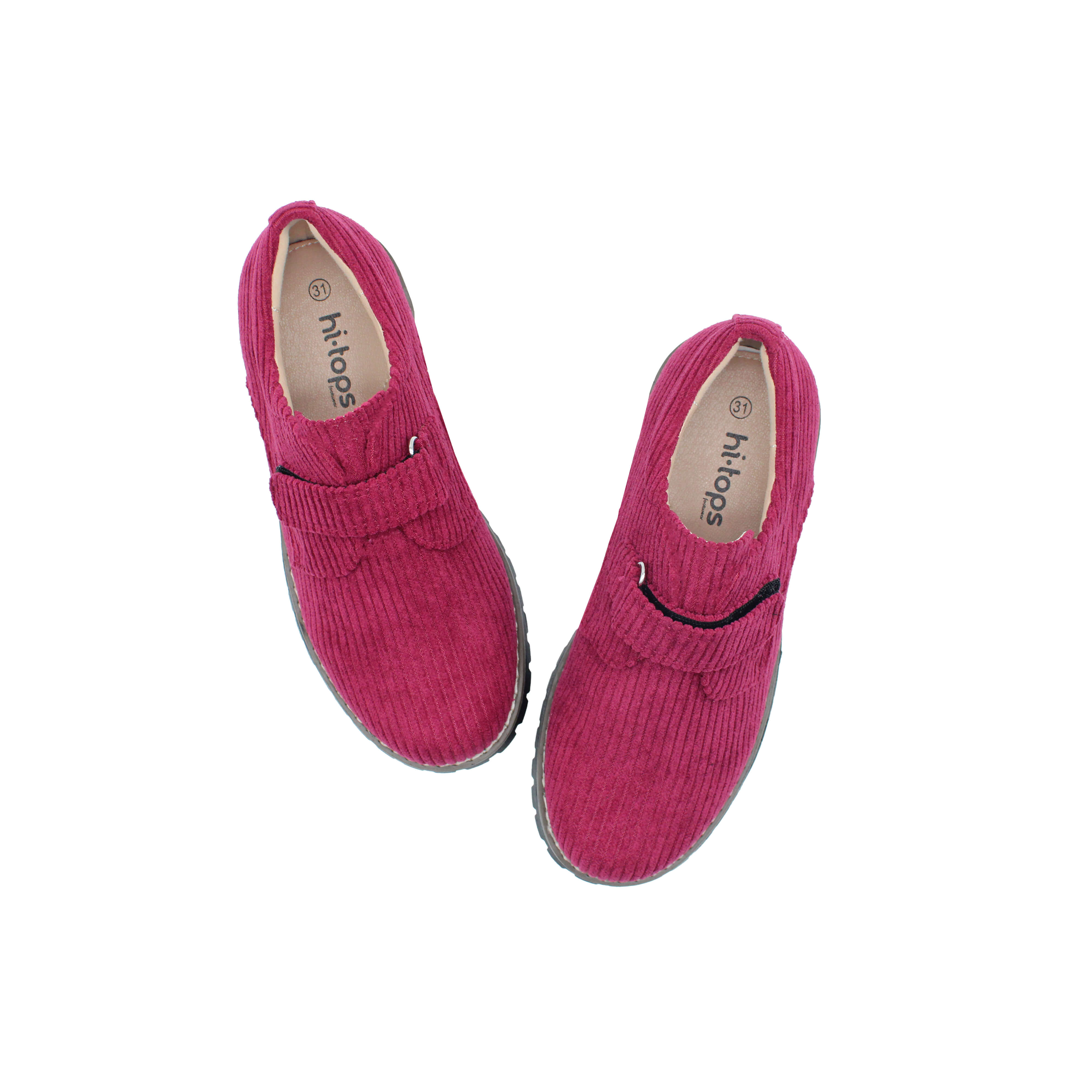 Single Velcro, Plum Corduroy Fabric