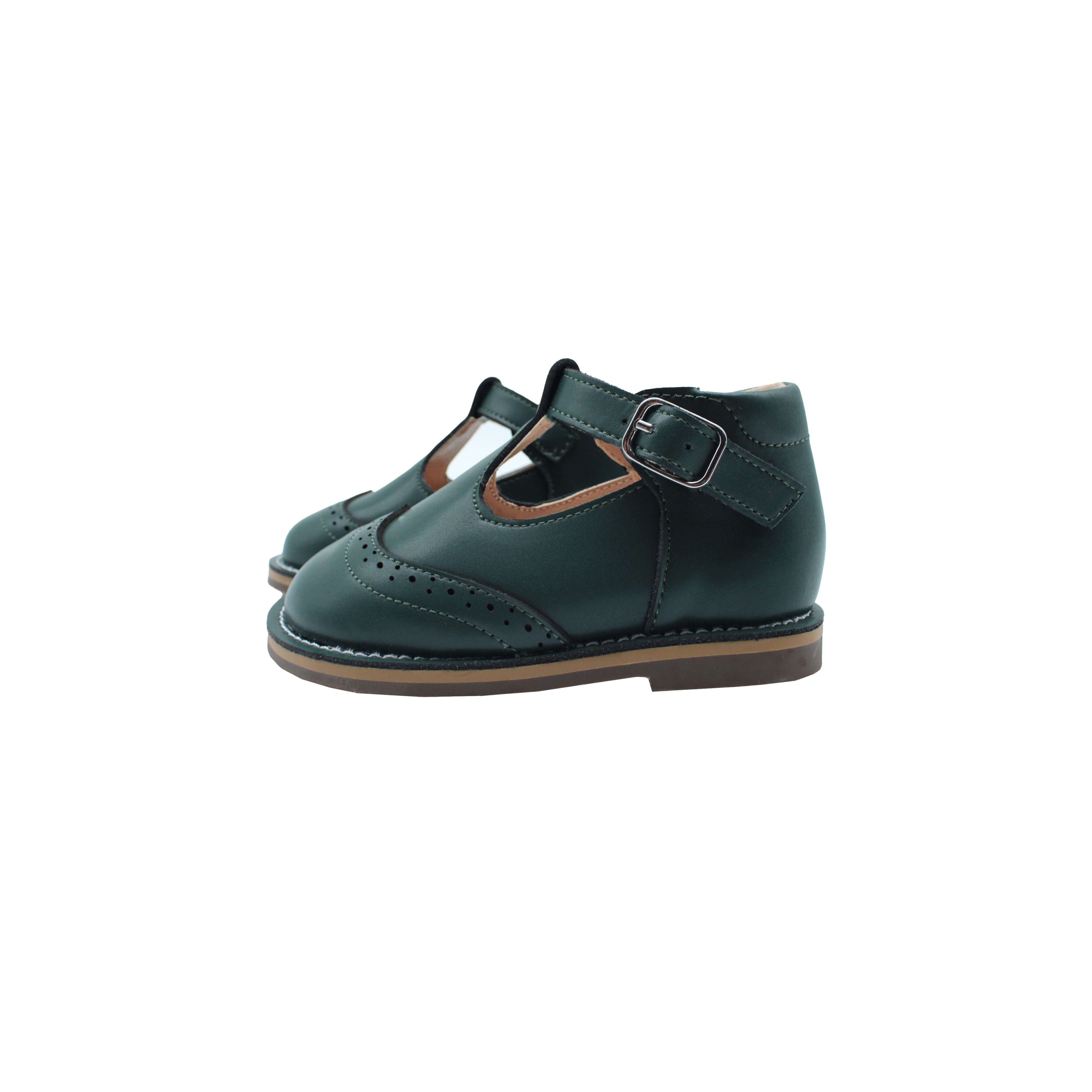 Wingtip T-Strap, Green