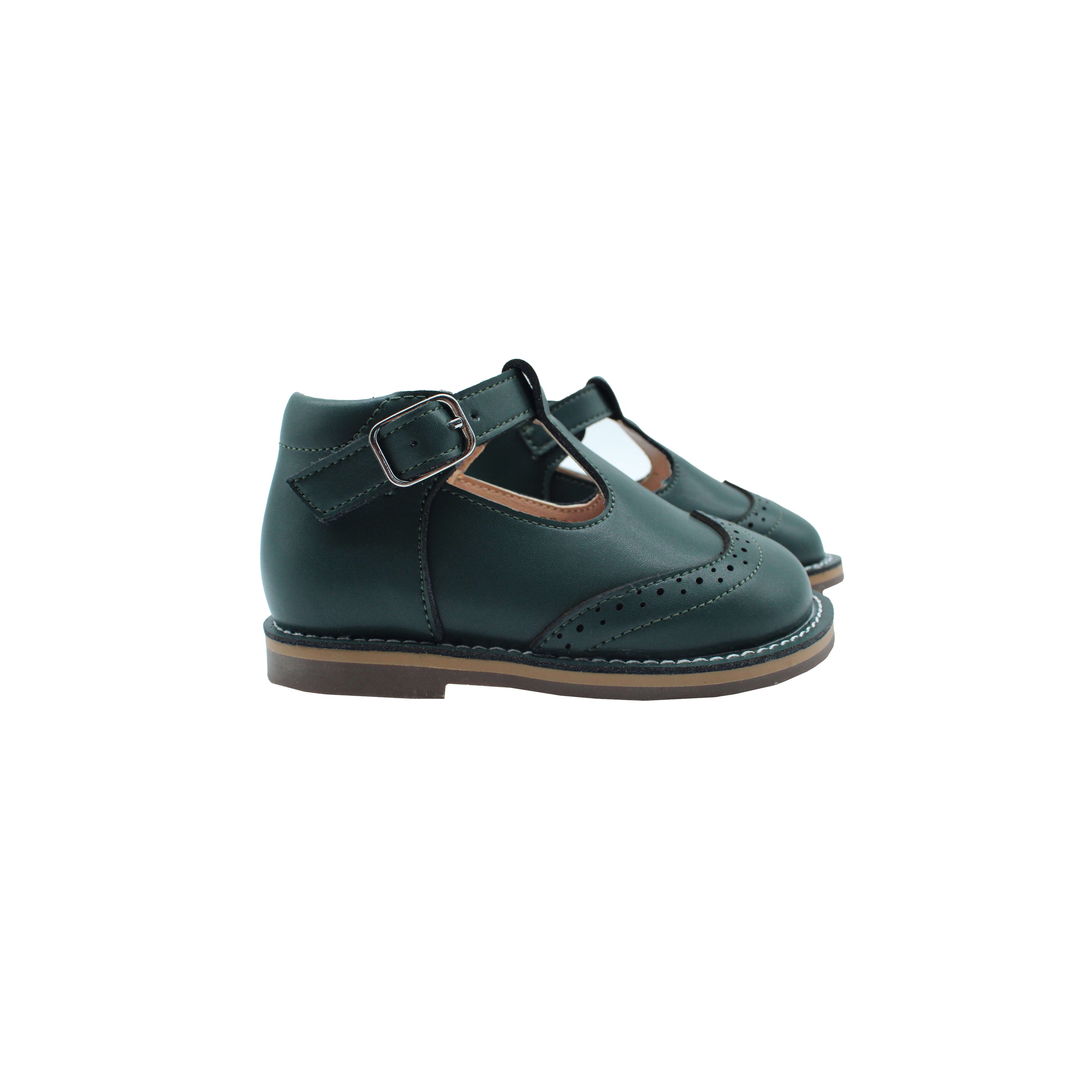 Wingtip T-Strap, Green